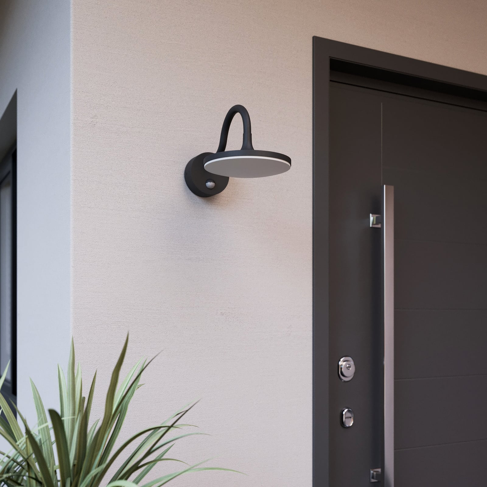 LED utevegglampe Fineria med bevegelsessensor detalj av sensor