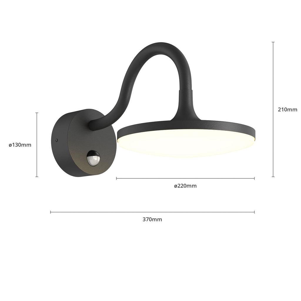 LED utevegglampe Fineria med bevegelsessensor lyser opp uteområde