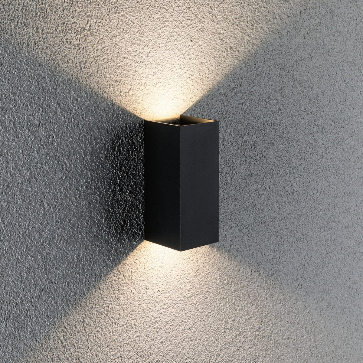 LED utevegglampe Flame 2-lys antrasitt 15,5 cm IP44 forfra