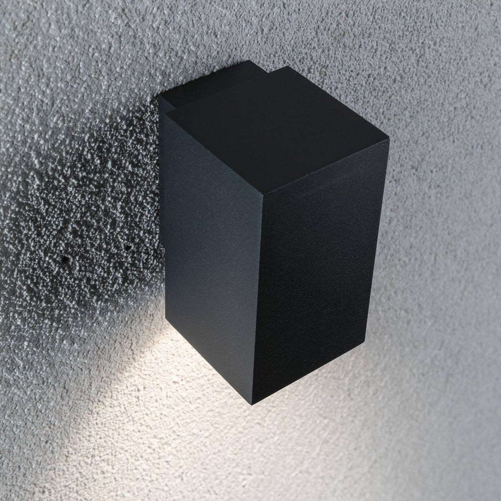 LED utevegglampe Flame aluminium antrasitt montert på vegg