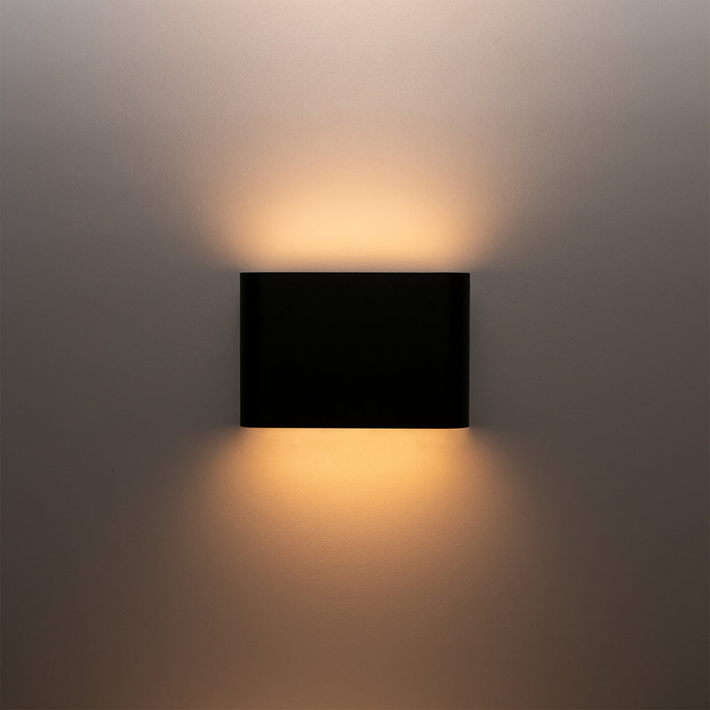 LED utevegglampe FLASK opp/ned svart detalj