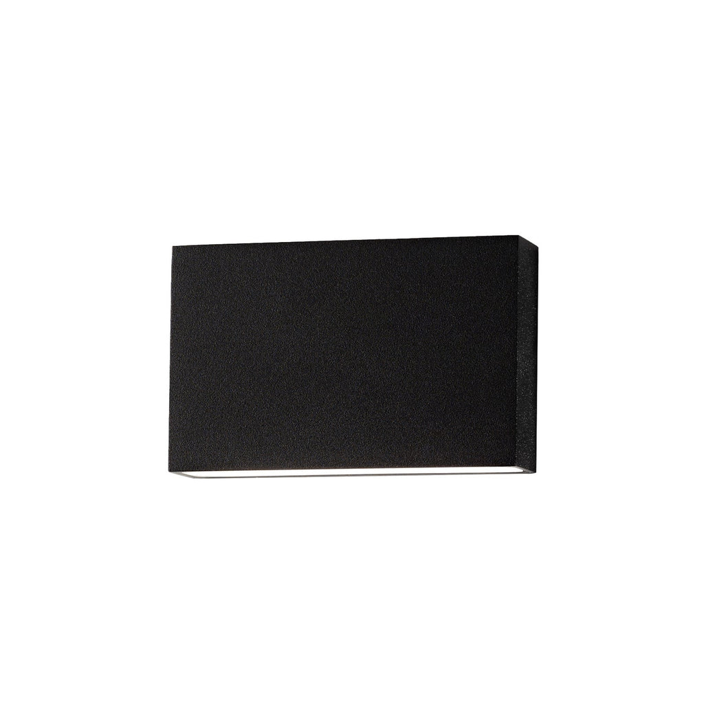 LED utevegglampe Flatbox svart aluminium 11x7 cm IP54 forfra