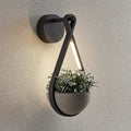 LED utevegglampe Florka med blomsterpotte front