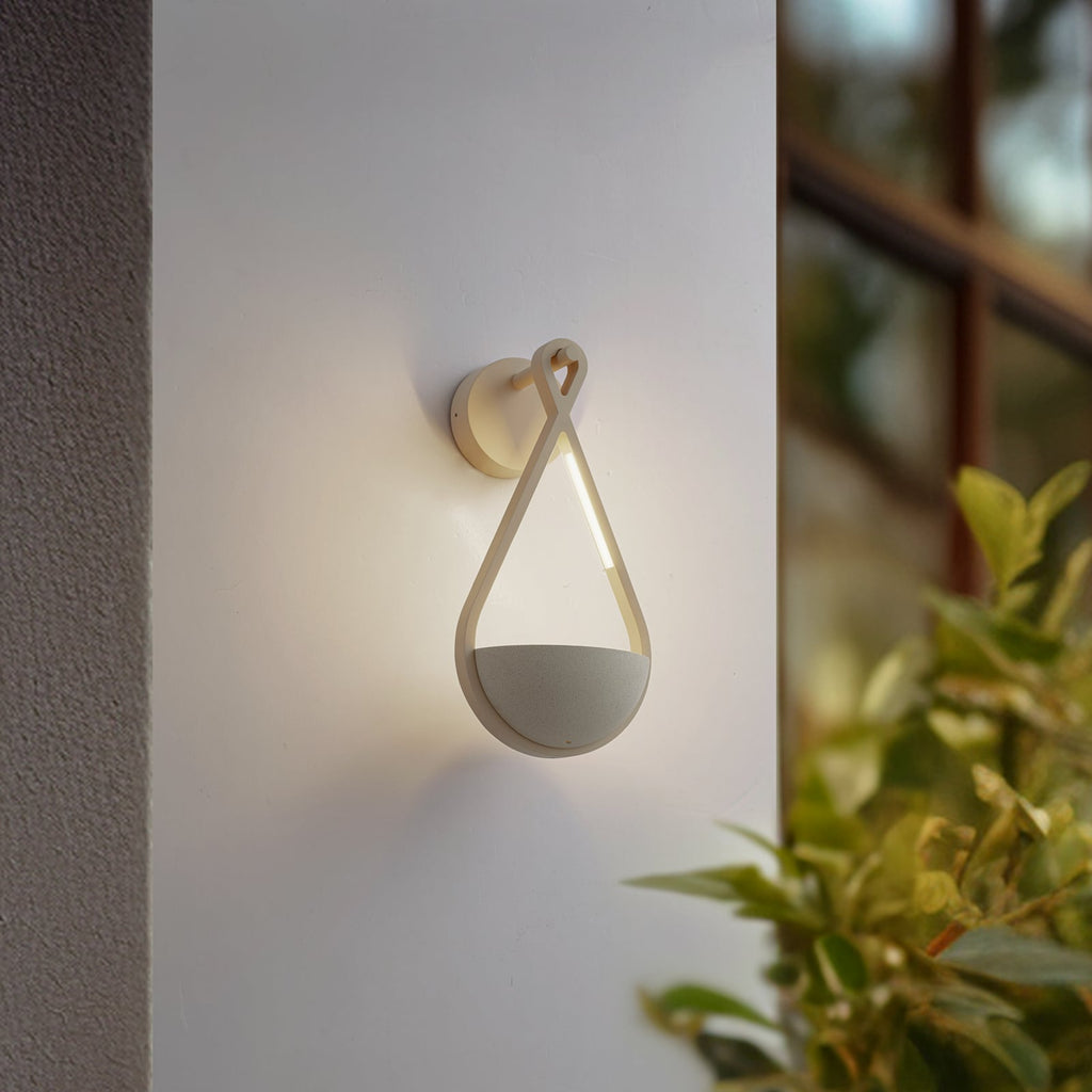 LED utevegglampe Florka betong med blomsterampel IP54 bakside