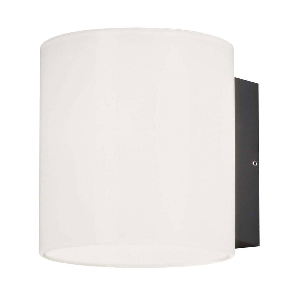 LED utevegglampe Foggia 2-lys svart opalglass bakside