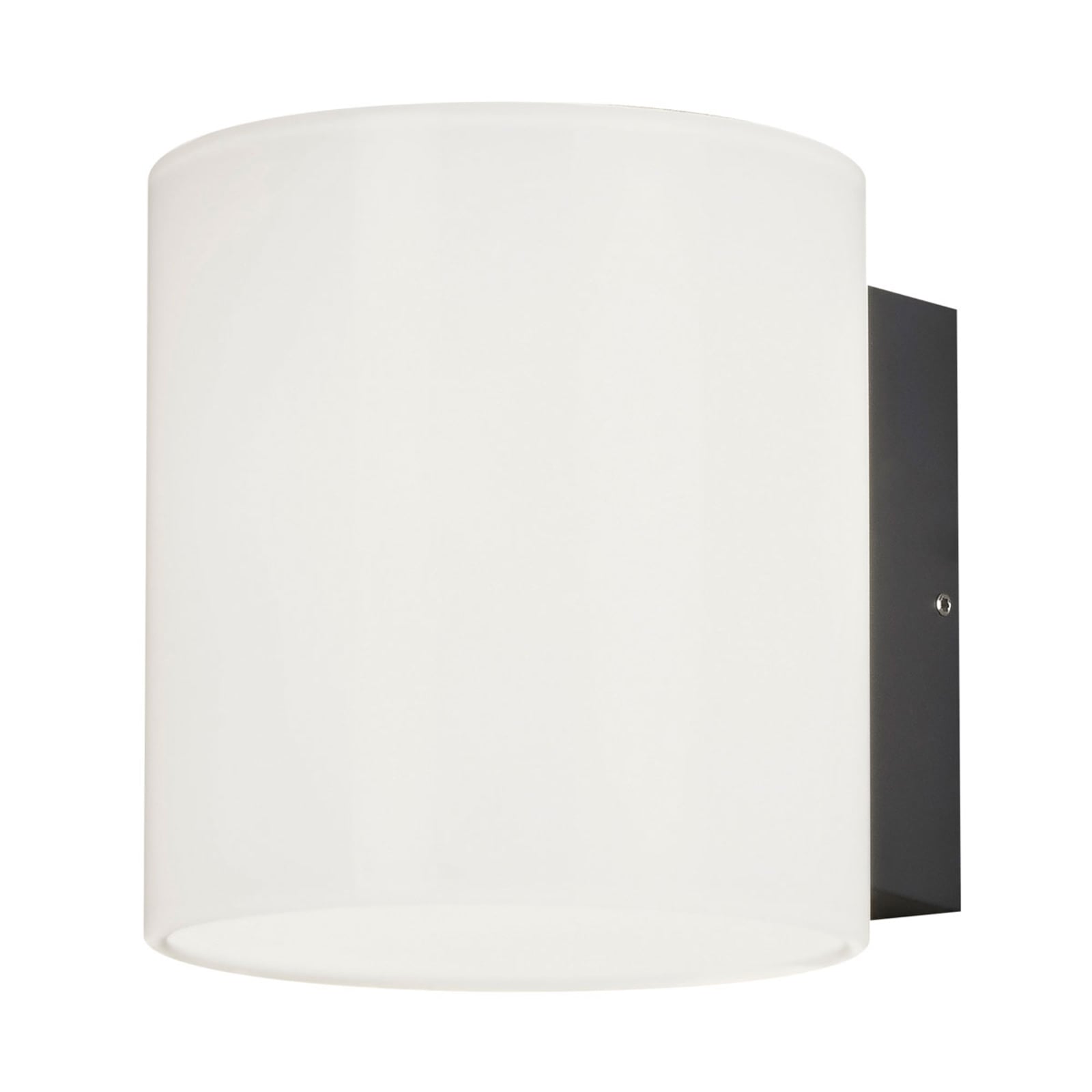 LED utevegglampe Foggia 2-lys svart opalglass bakside