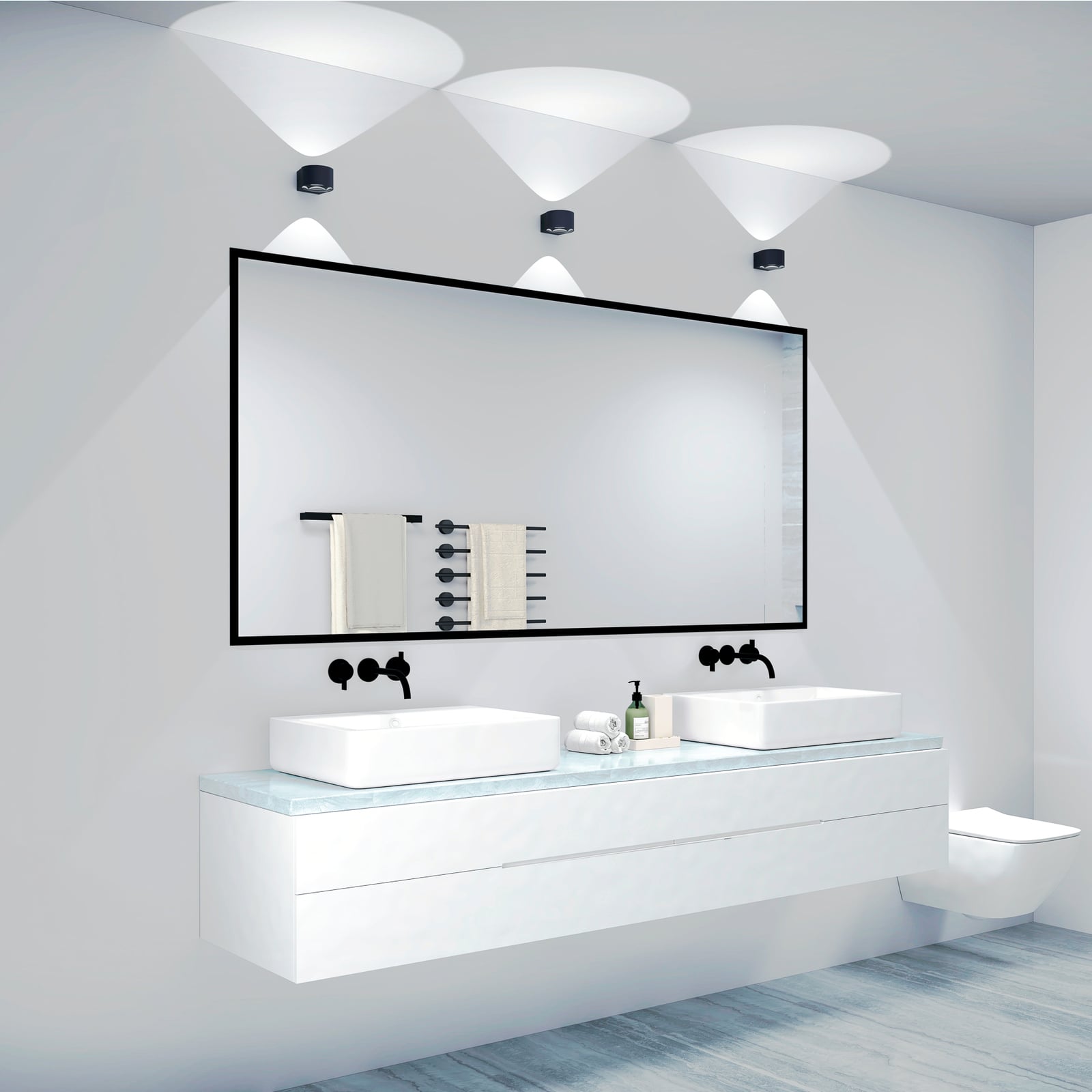 Sideprofil av LED utevegglampe Frey aluminium svart IP65