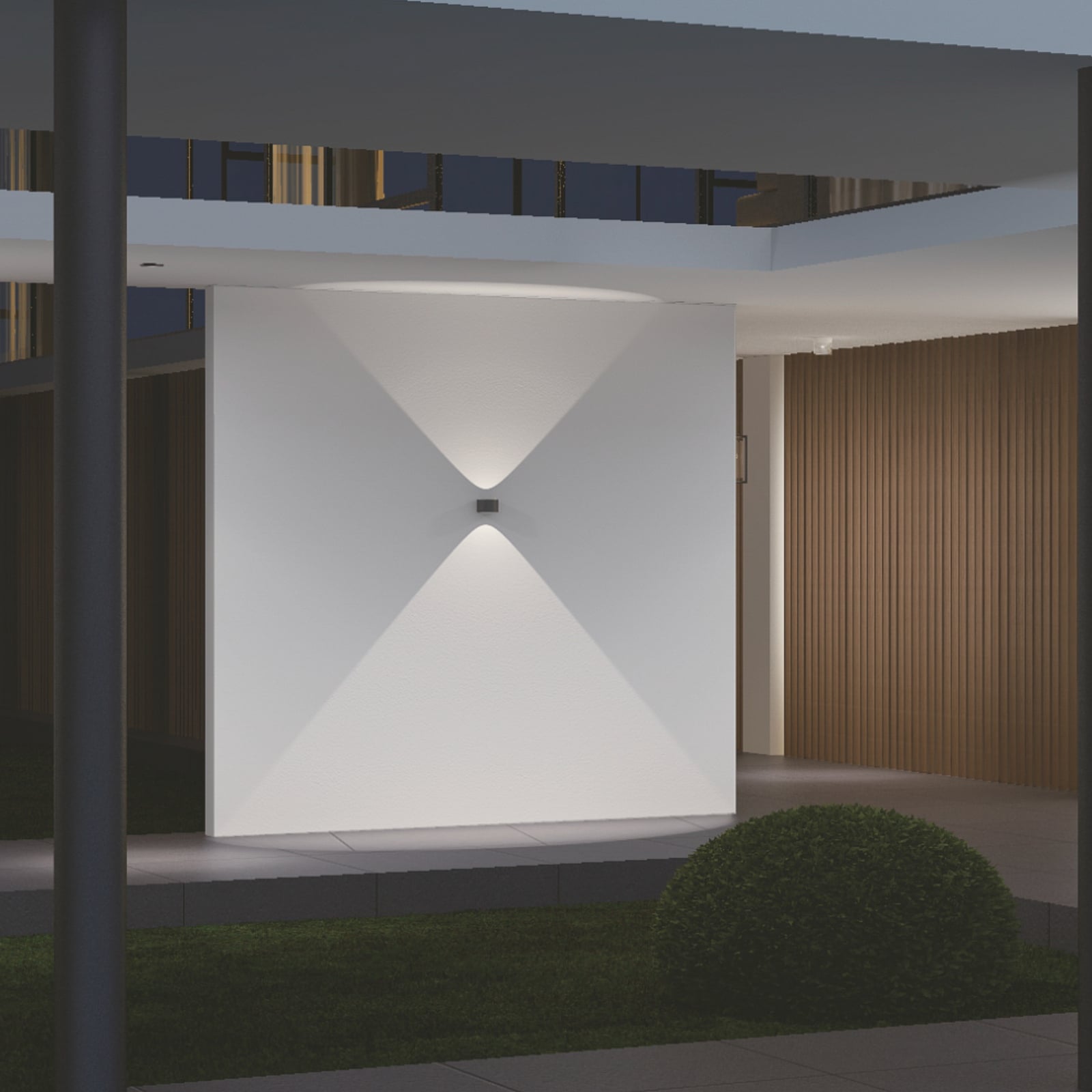 LED utevegglampe Frey aluminium svart IP65 i moderne uteområde