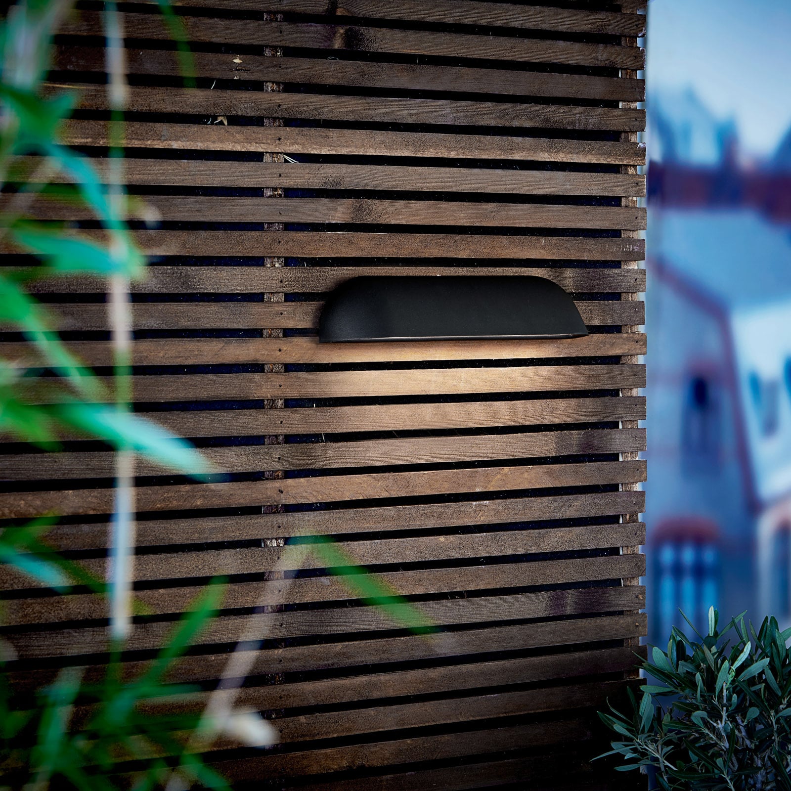 Detalj av LED utevegglampe Front 36 svart