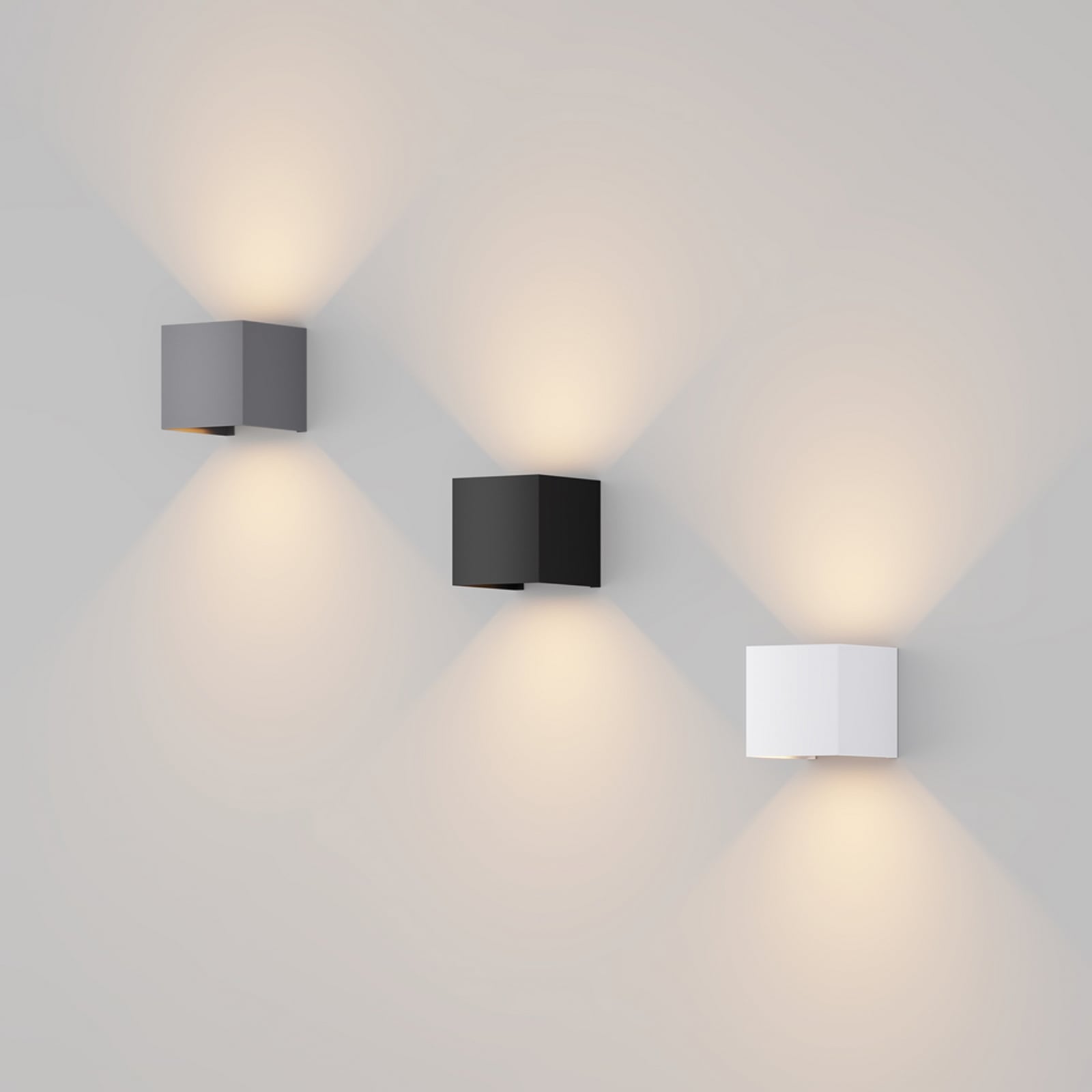 Oversikt over LED utevegglampe Fulton hvit 10x10 cm 6W IP54