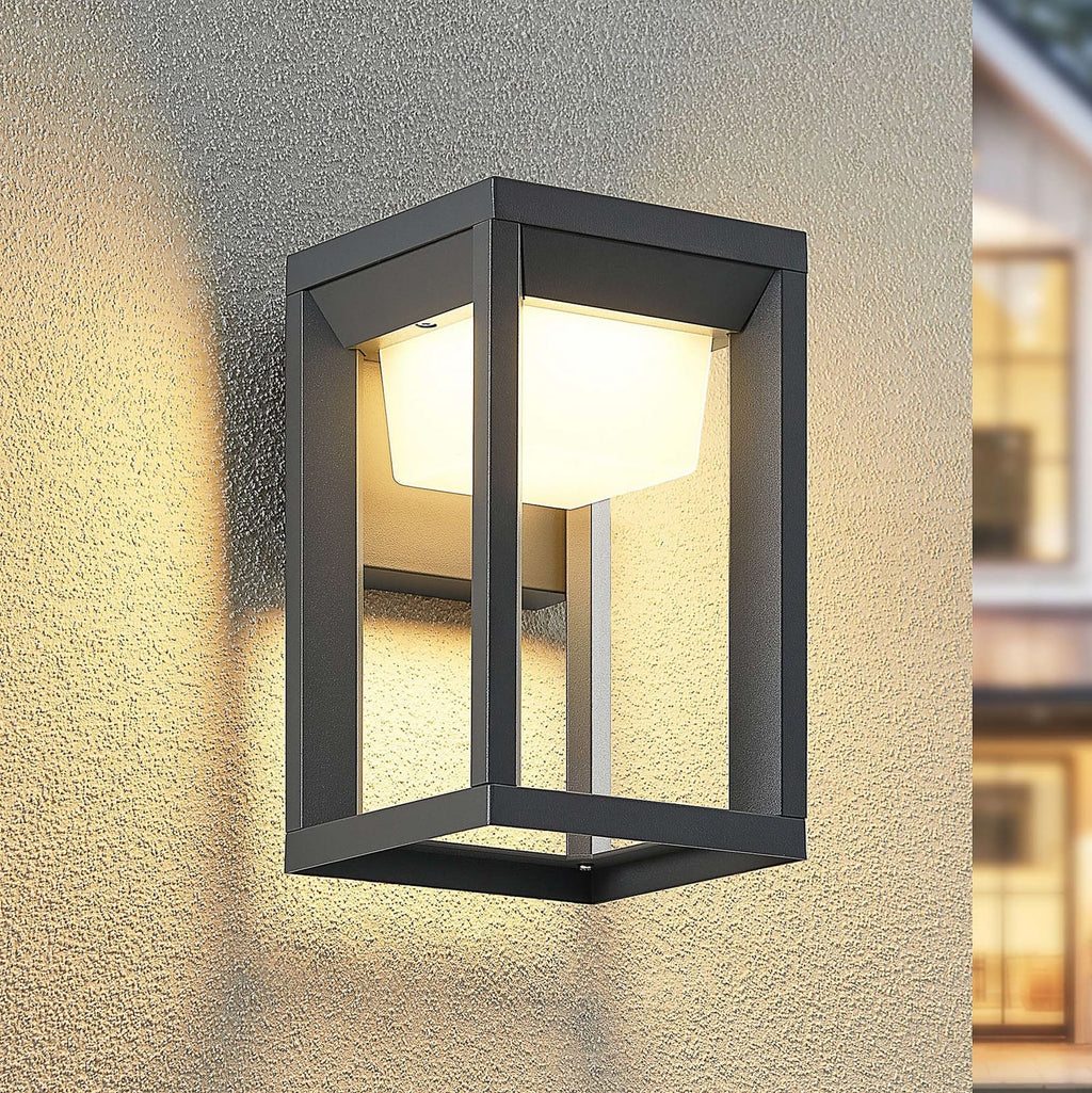 LED utevegglampe Gamion antrasitt aluminium forfra