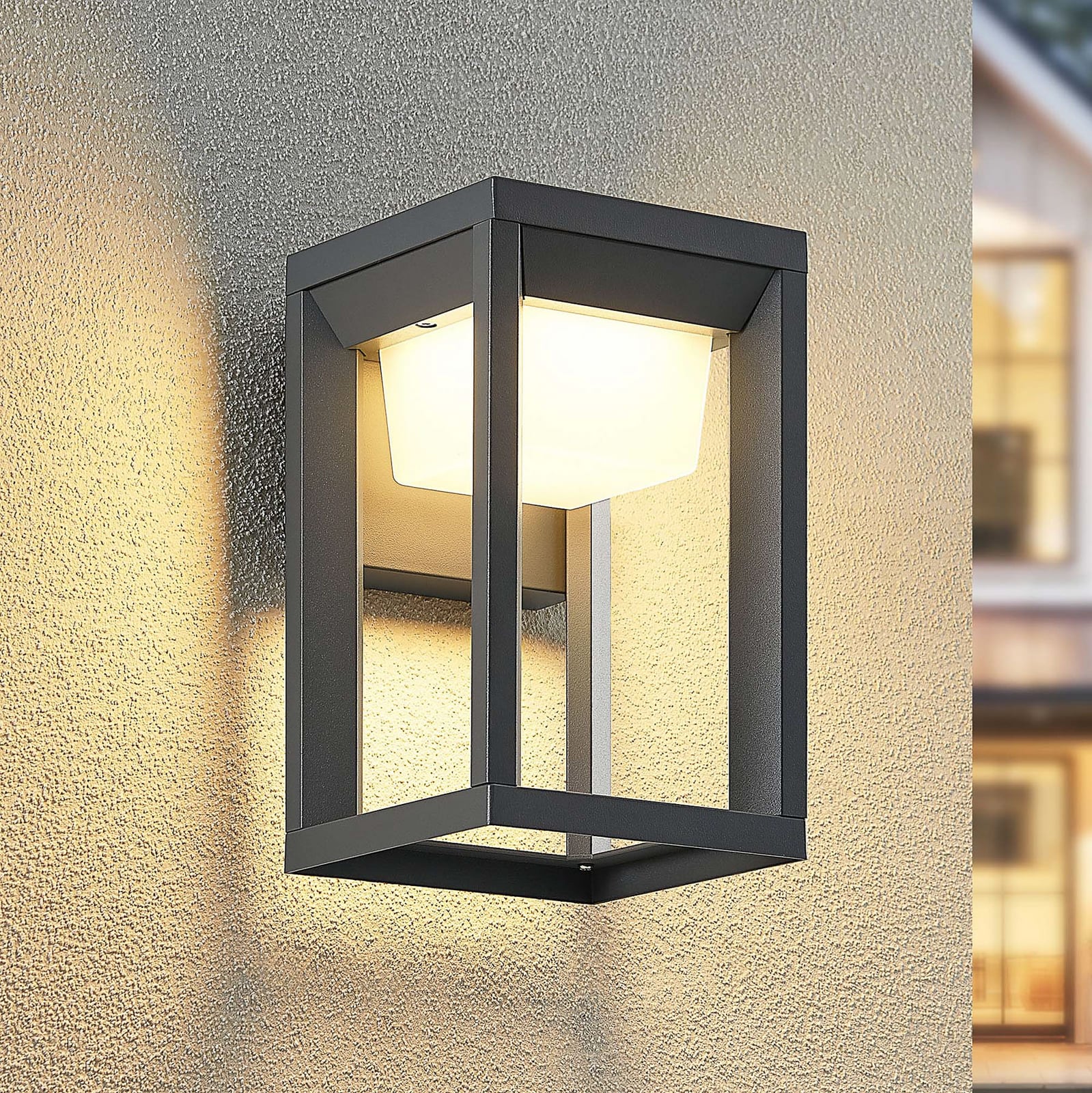 LED utevegglampe Gamion antrasitt aluminium forfra