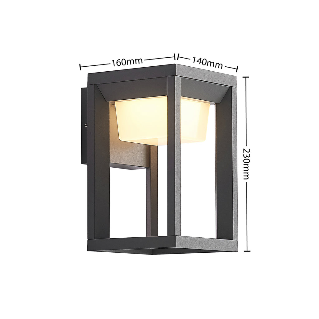 LED utevegglampe Gamion antrasitt aluminium side