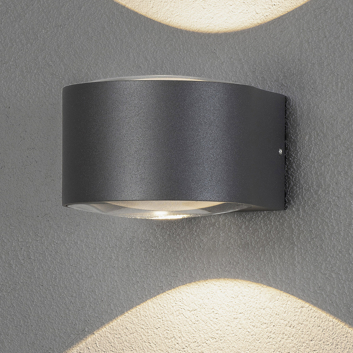 LED utevegglampe Gela opp/ned grå aluminium IP54 forside