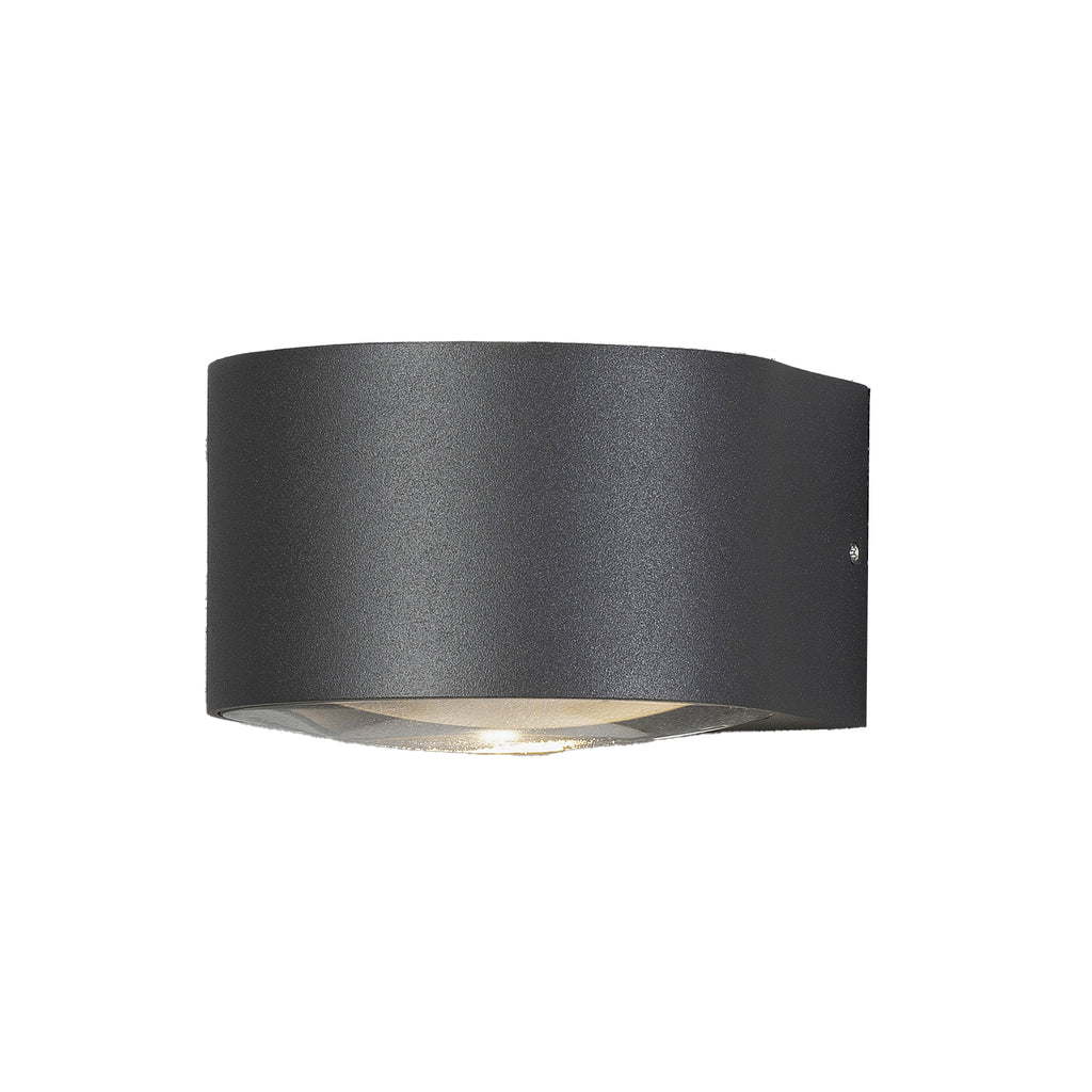 LED utevegglampe Gela halvrund nedlys grå IP54 6W bakside