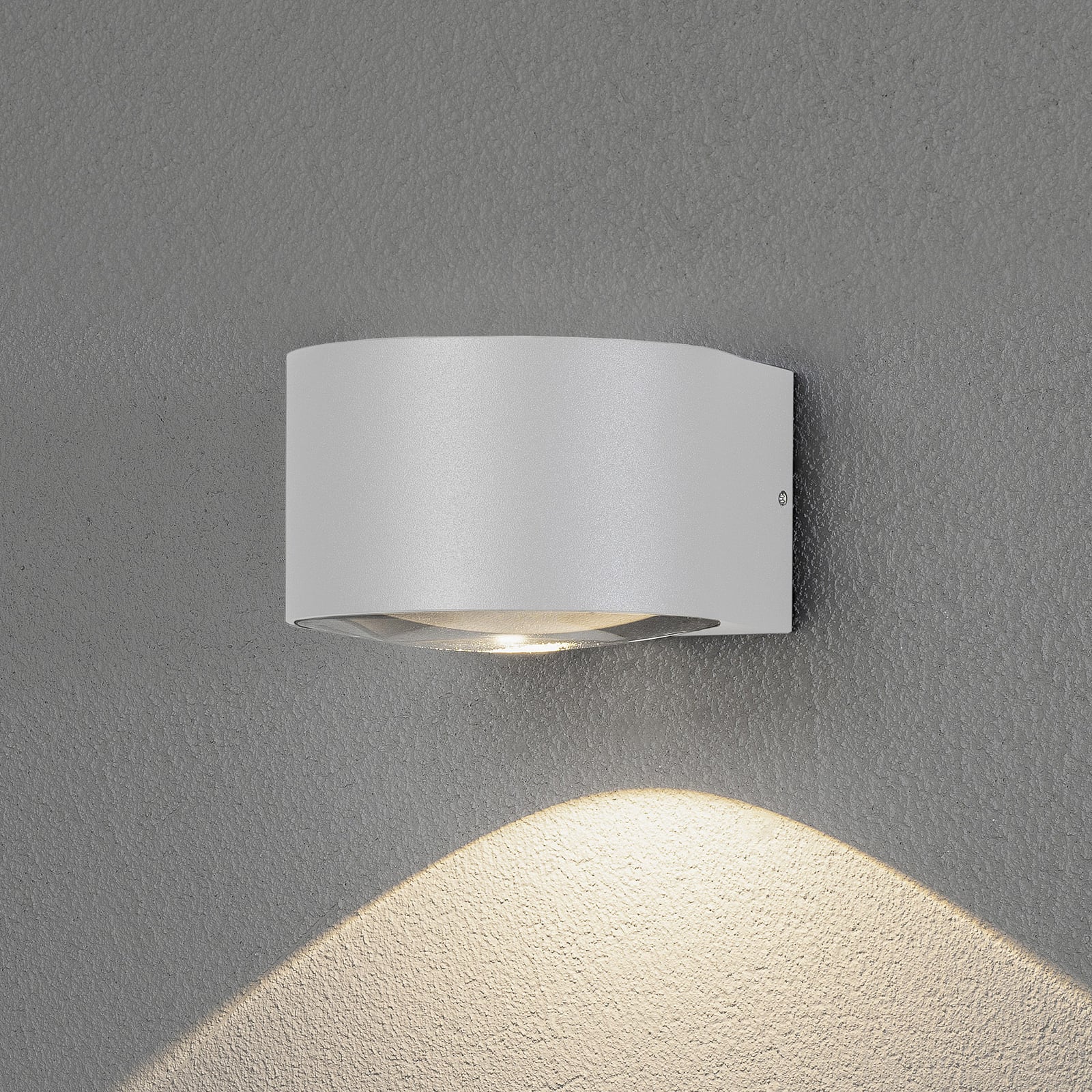 LED utevegglampe Gela halvrund nedlys hvit IP54 forfra