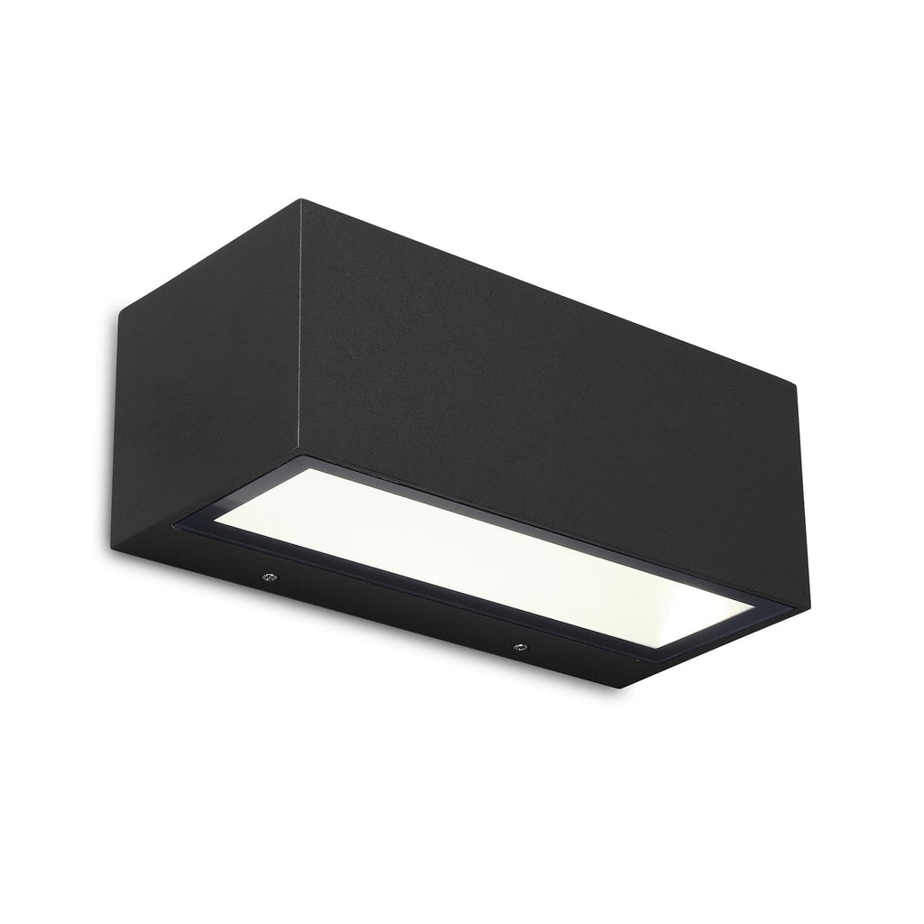 Nærbilde av LED utevegglampe Gemini opp/ned 22 cm 3000K svart IP54