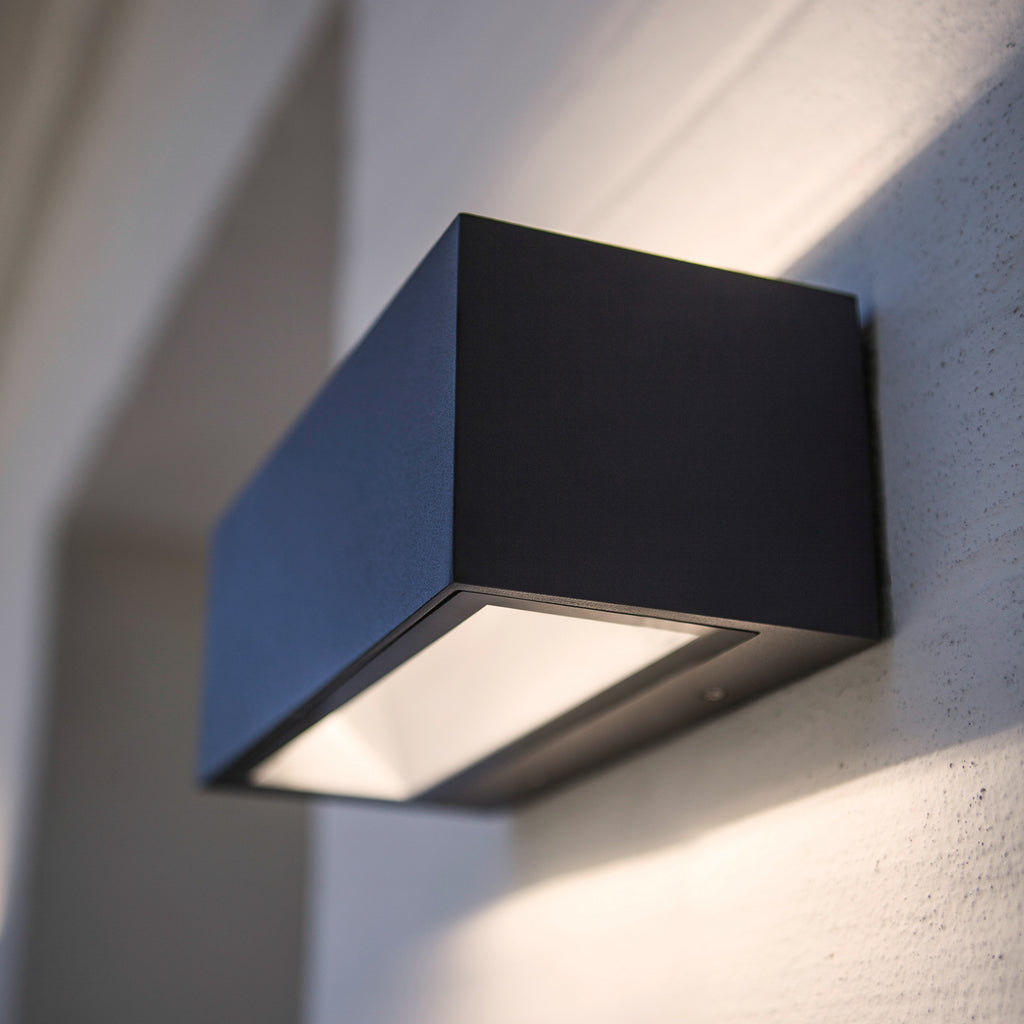LED utevegglampe Gemini antrasitt 22 cm 3000K IP54 - LUTEC