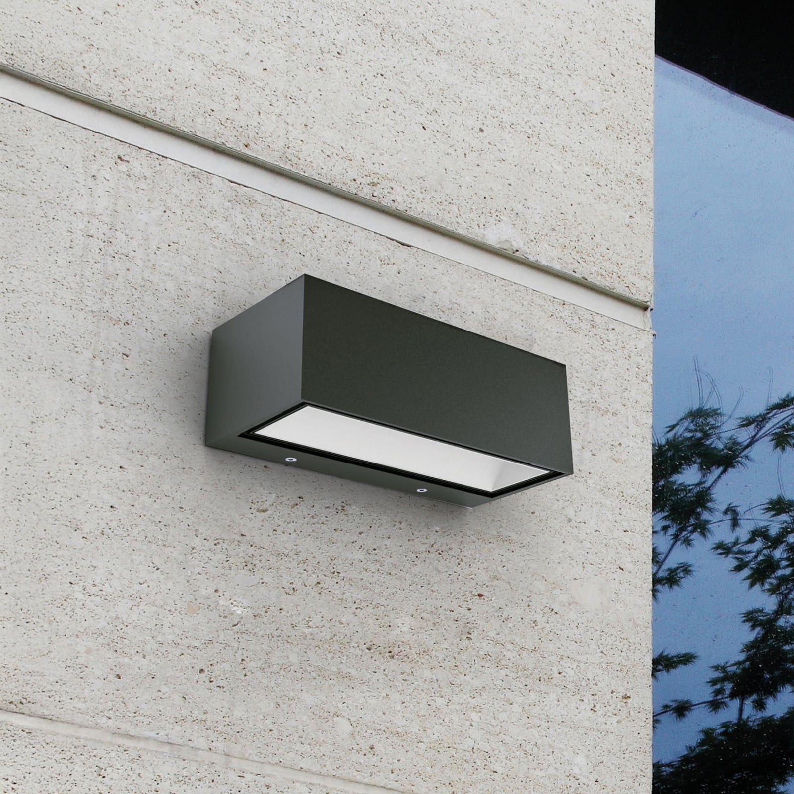 LED utevegglampe Gemini antrasitt 22 cm 3000K IP54 - LUTEC