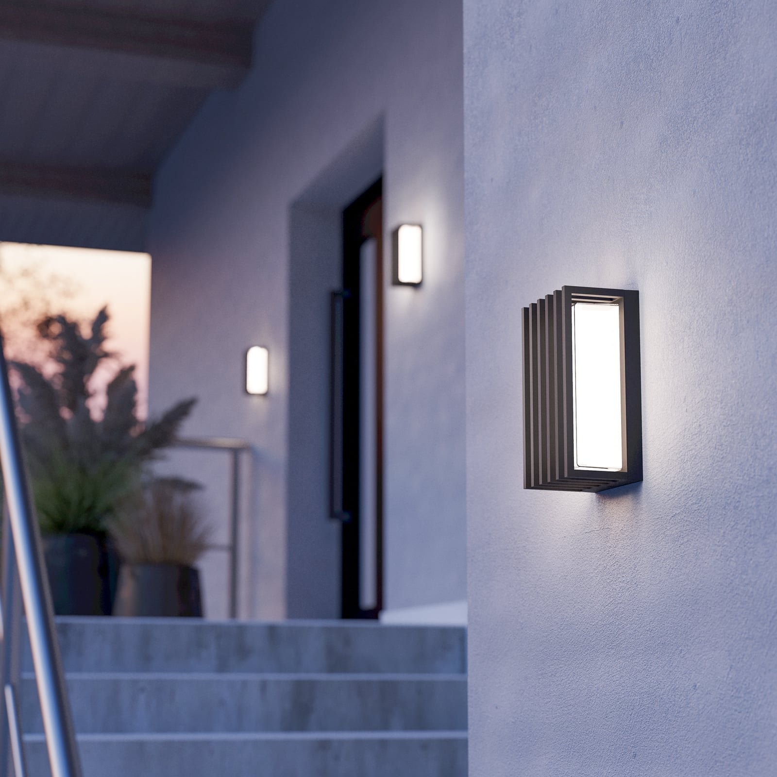 Detalj av bevegelsessensor på LED utevegglampe Genovese svart IP65