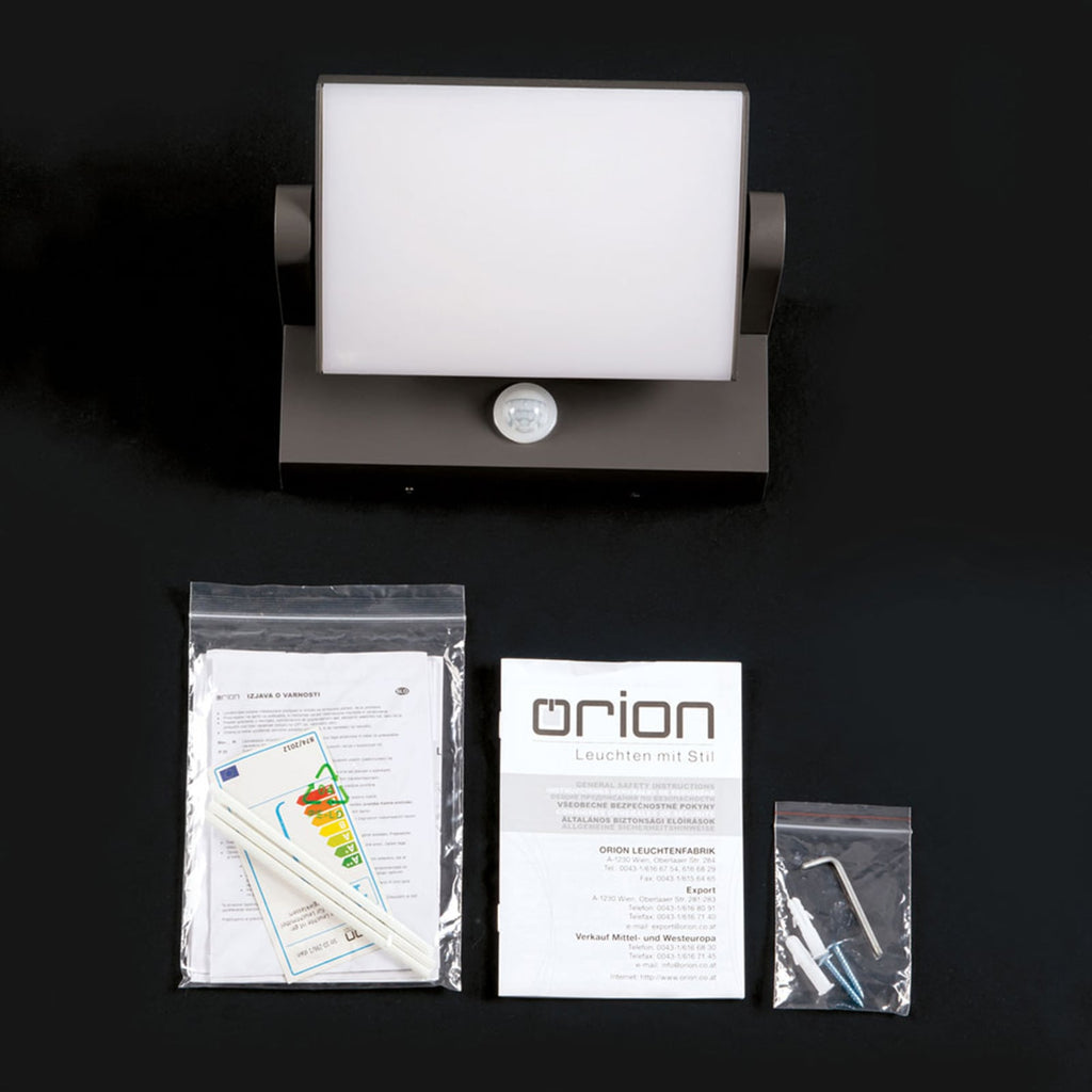LED utevegglampe Ginger med bevegelsessensor antrasitt IP54 lys