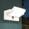 LED utevegglampe Ginger med bevegelsessensor hvit IP54 forfra