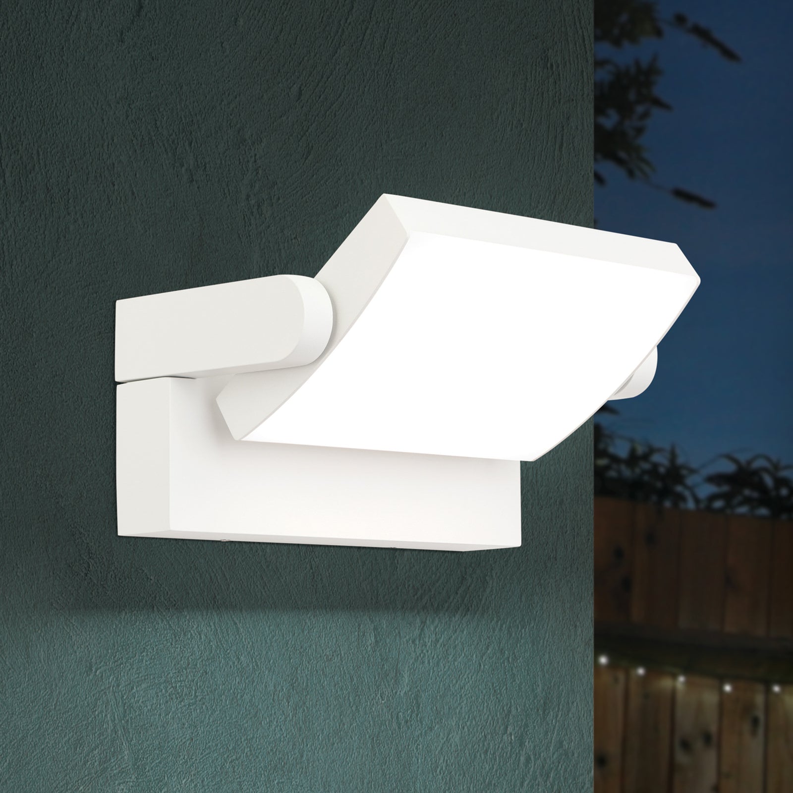 LED utevegglampe Ginger CCT svingbar hvit IP54 21W forfra
