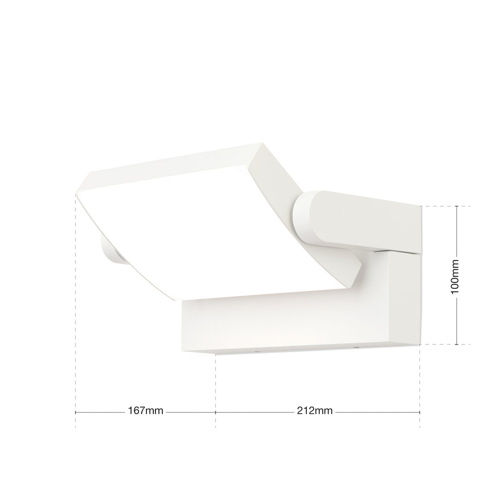Montert LED utevegglampe Ginger CCT svingbar hvit IP54 21W på vegg