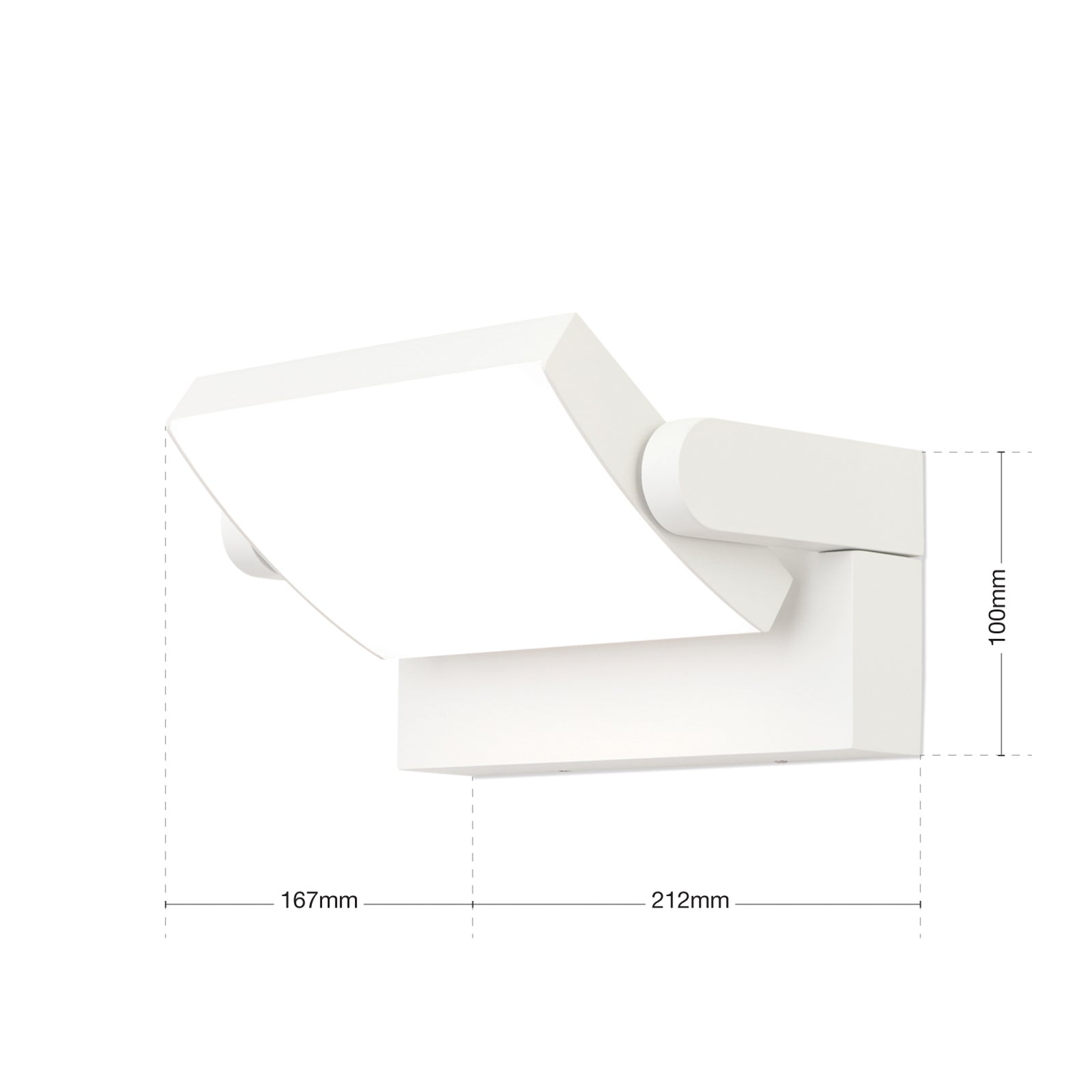 Montert LED utevegglampe Ginger CCT svingbar hvit IP54 21W på vegg