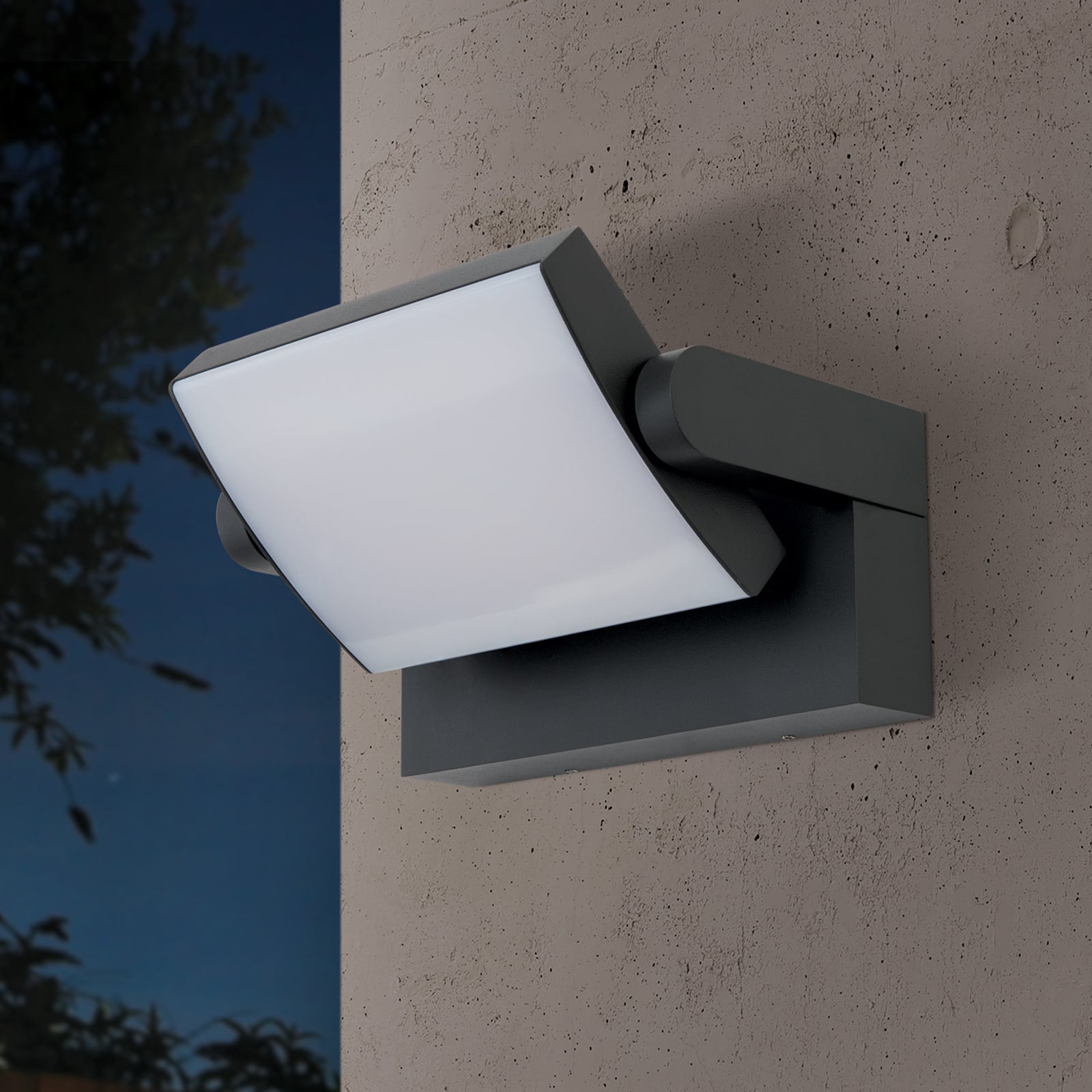LED utevegglampe Ginger svingbar CCT antrasitt IP54 bakside
