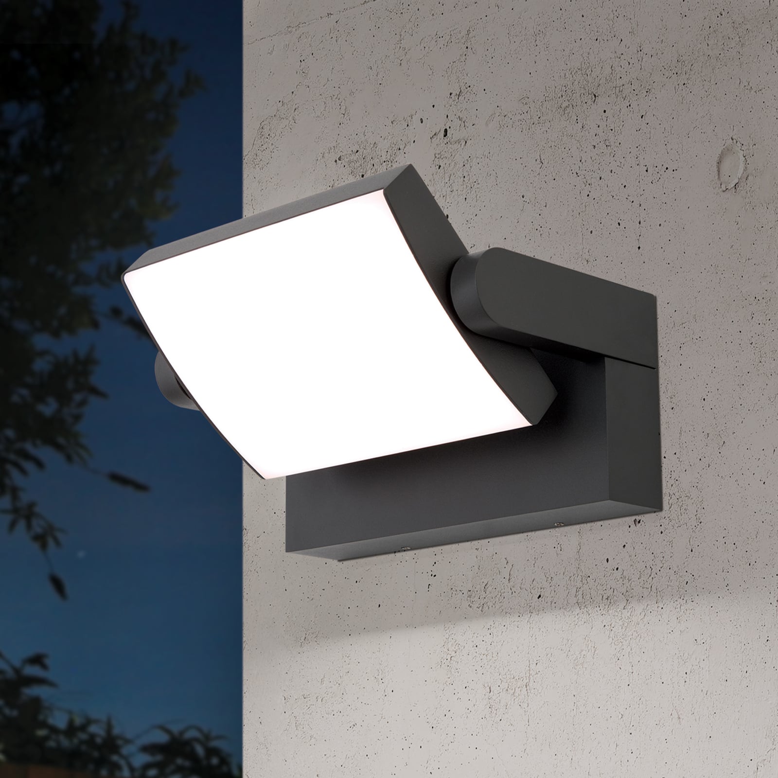 LED utevegglampe Ginger svingbar CCT antrasitt IP54 foran