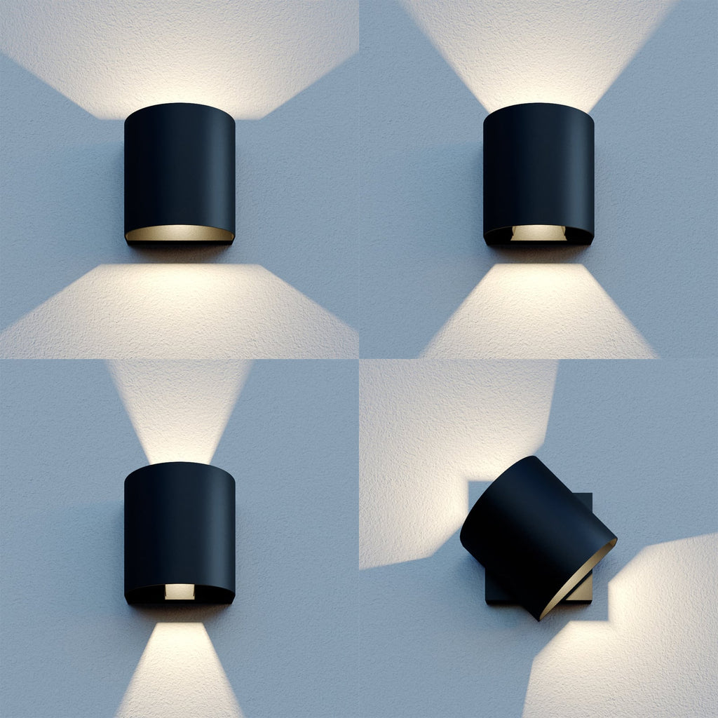 LED utevegglampe Gladis opp/ned svart 12 cm IP44 installasjon