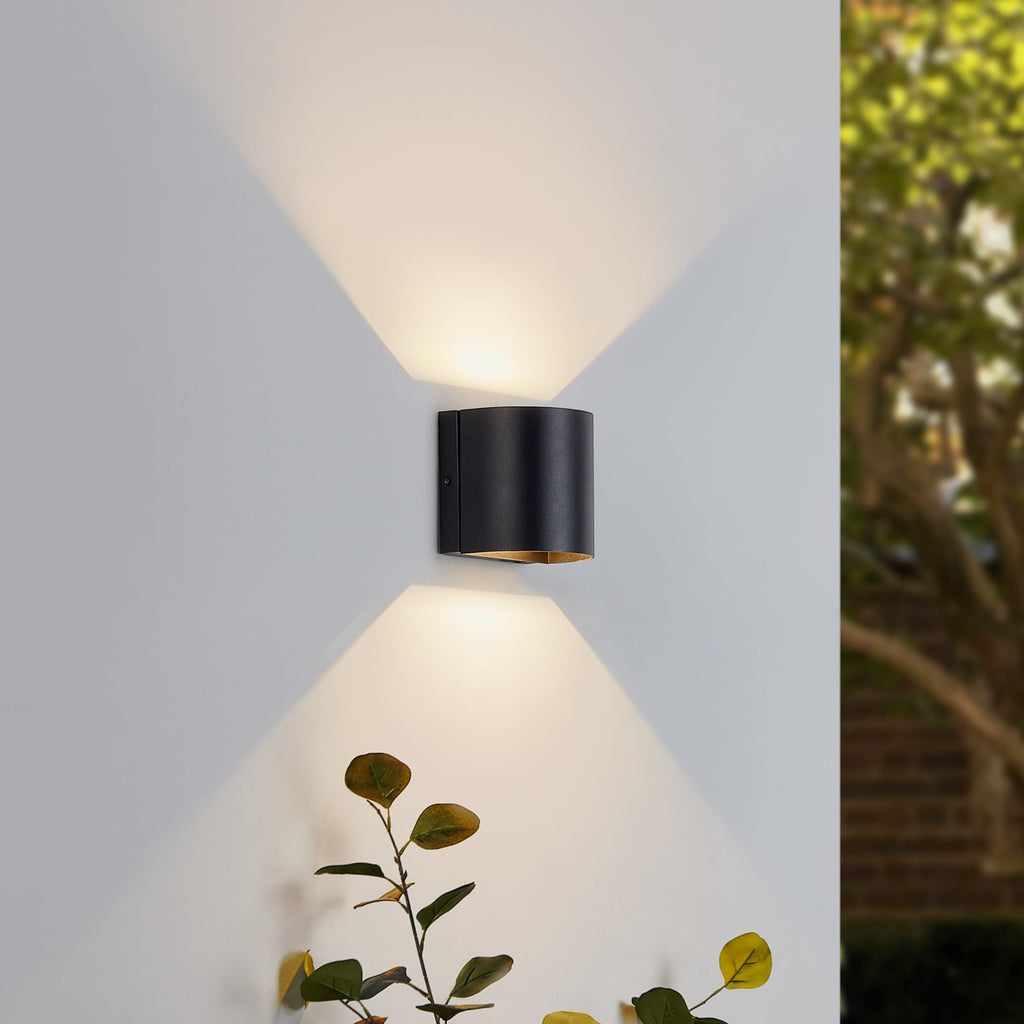 LED utevegglampe Gladis opp/ned svart 12 cm IP44 bakside