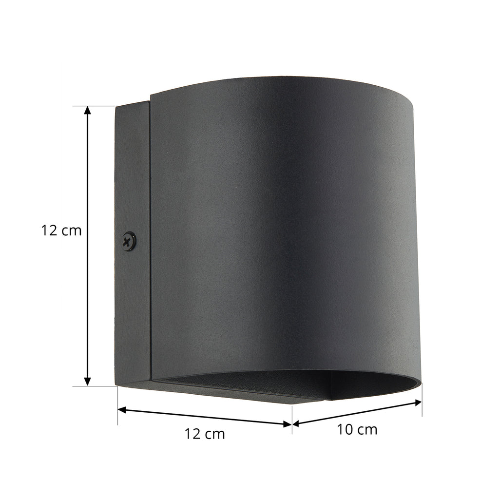 LED utevegglampe Gladis opp/ned svart 12 cm IP44 detalj av aluminium