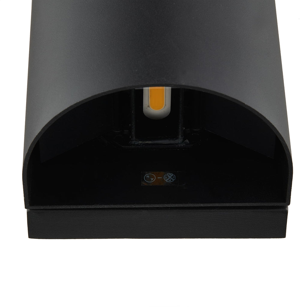 LED utevegglampe Gladis opp/ned svart 12 cm IP44 LED-lyskilde