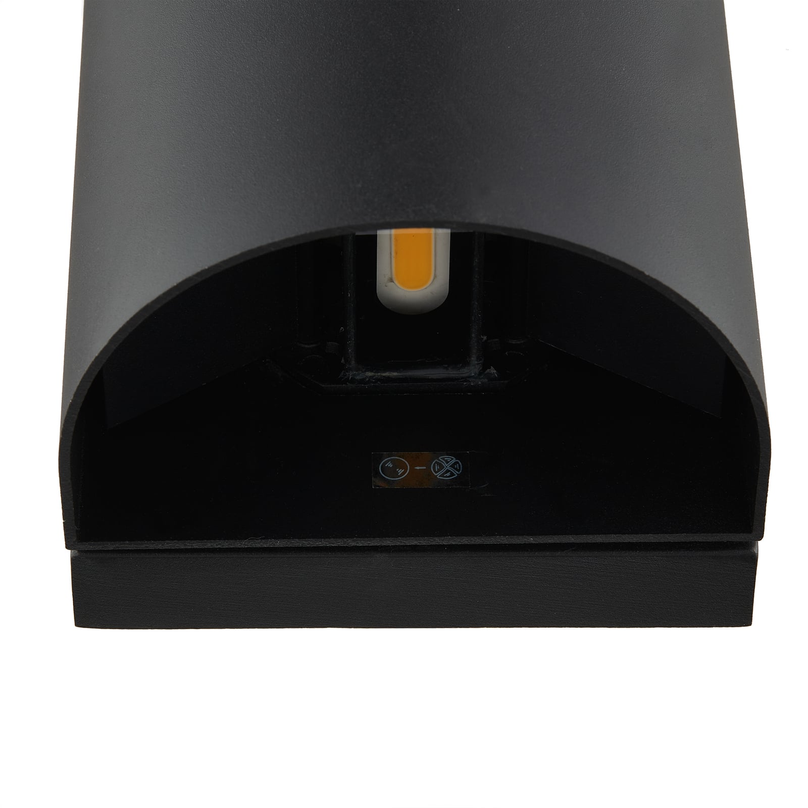LED utevegglampe Gladis opp/ned svart 12 cm IP44 LED-lyskilde