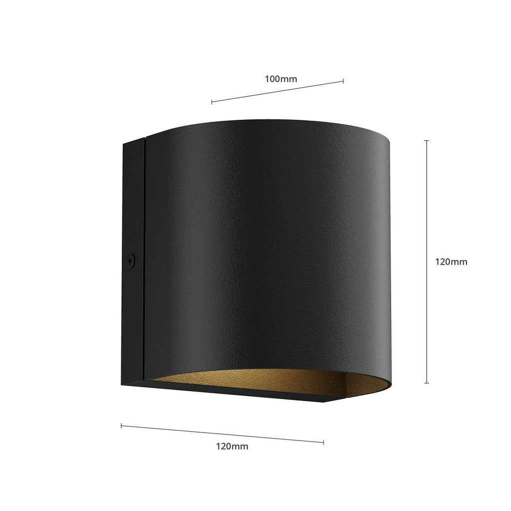 LED utevegglampe Gladis opp/ned svart 12 cm IP44 roterbar del
