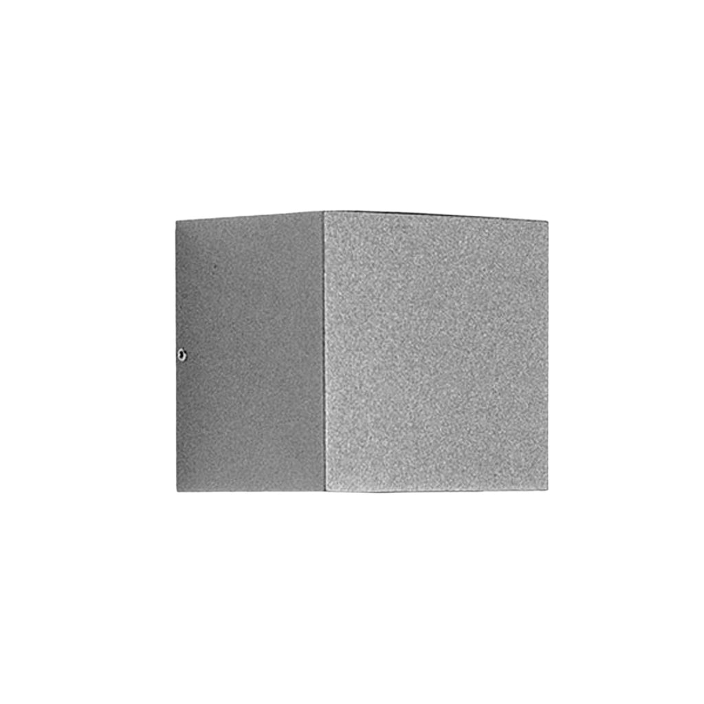 LED utevegglampe grå aluminium 10x10 cm detalj