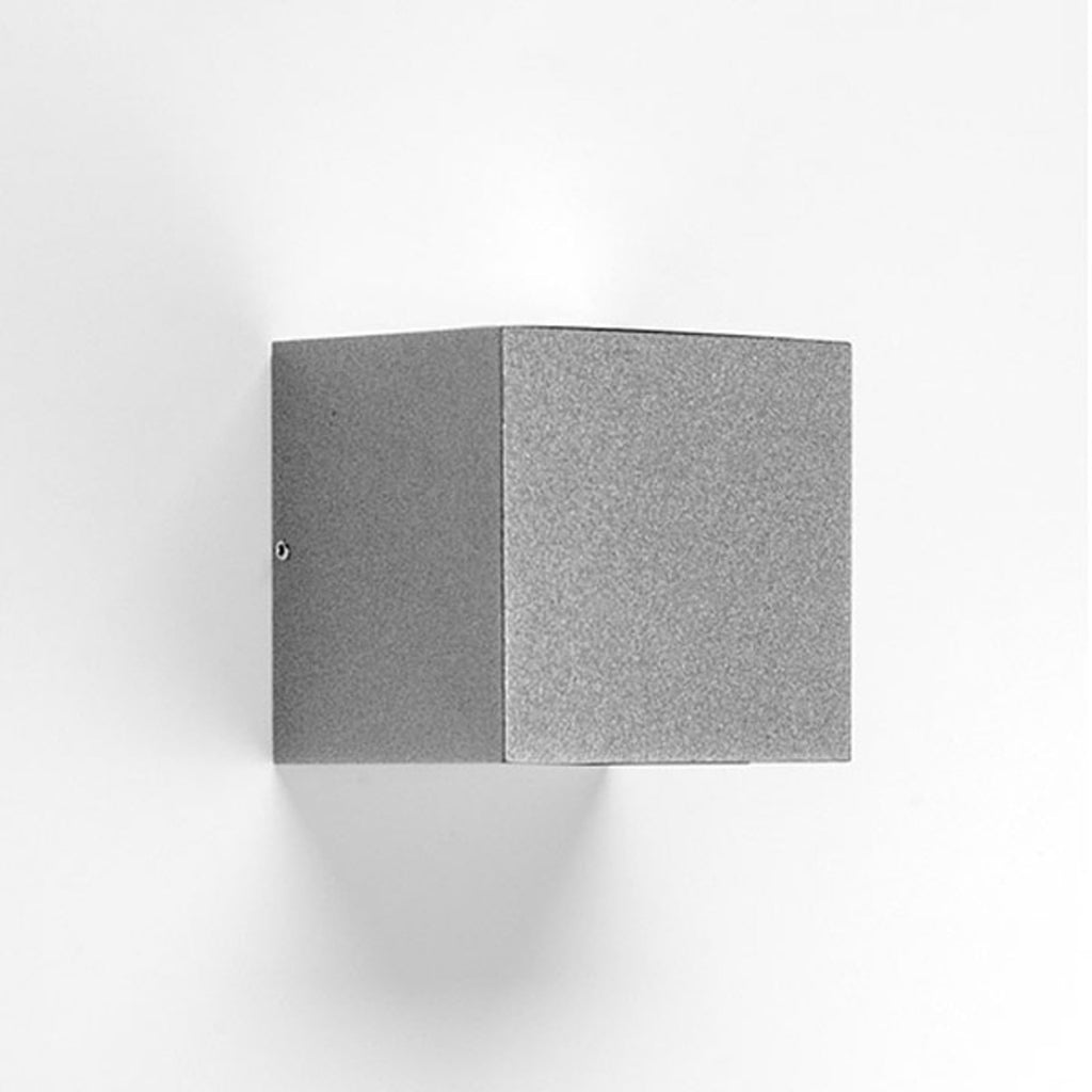 LED utevegglampe grå aluminium 10x10 cm front