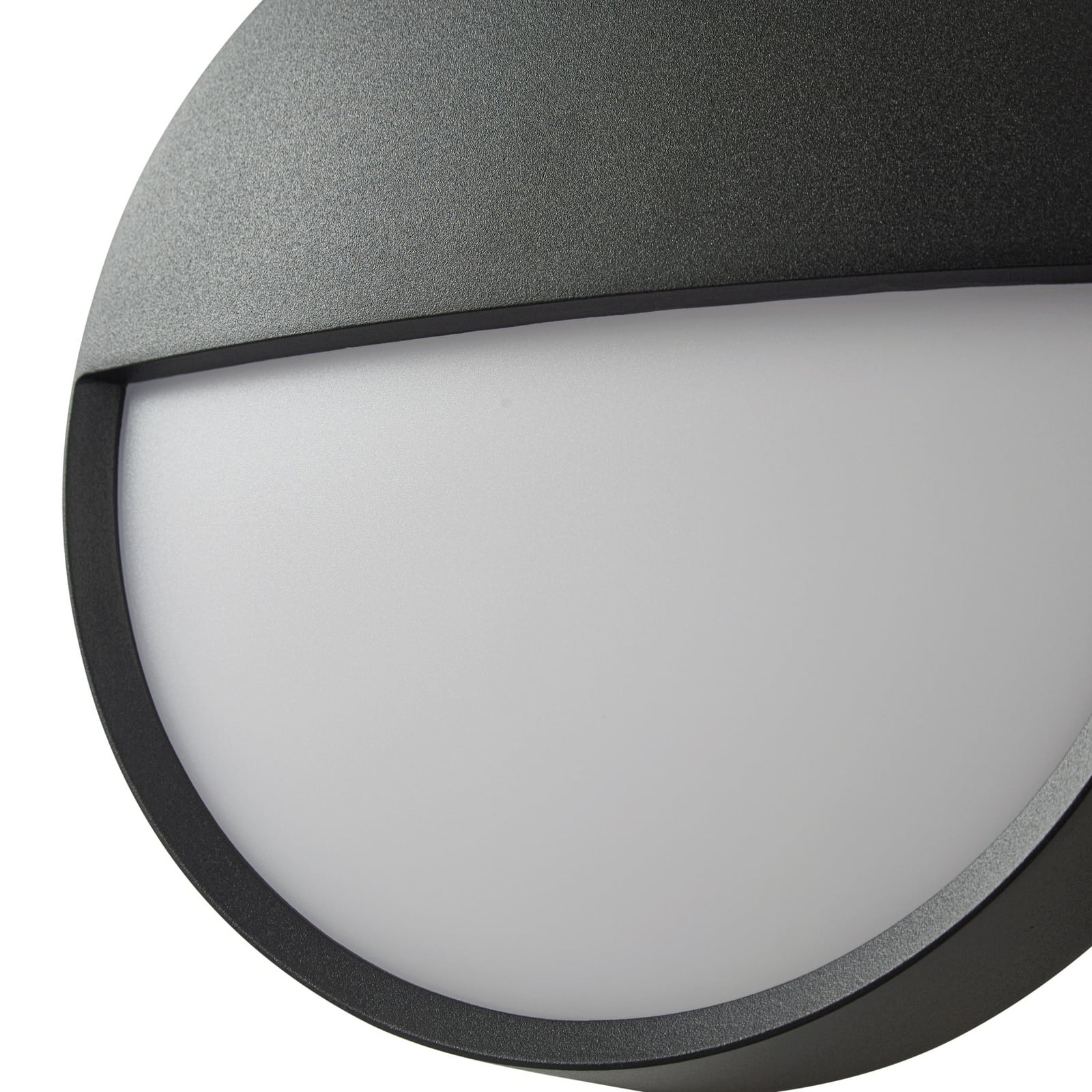 LED utevegglampe Gravo rund svart side