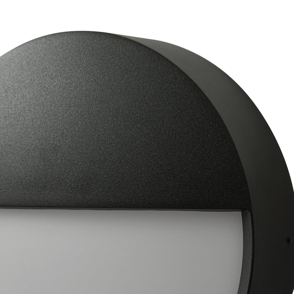LED utevegglampe Gravo rund svart top
