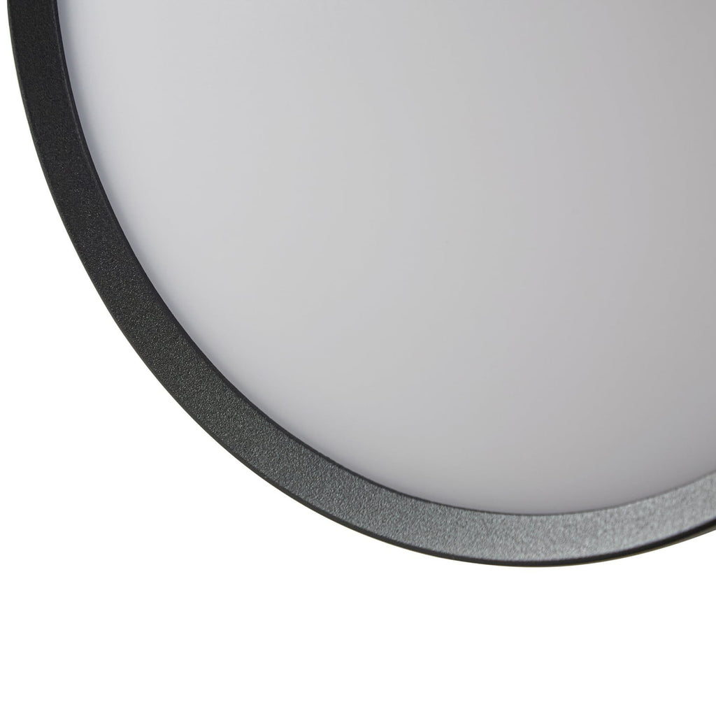 LED utevegglampe Gravo rund svart lys