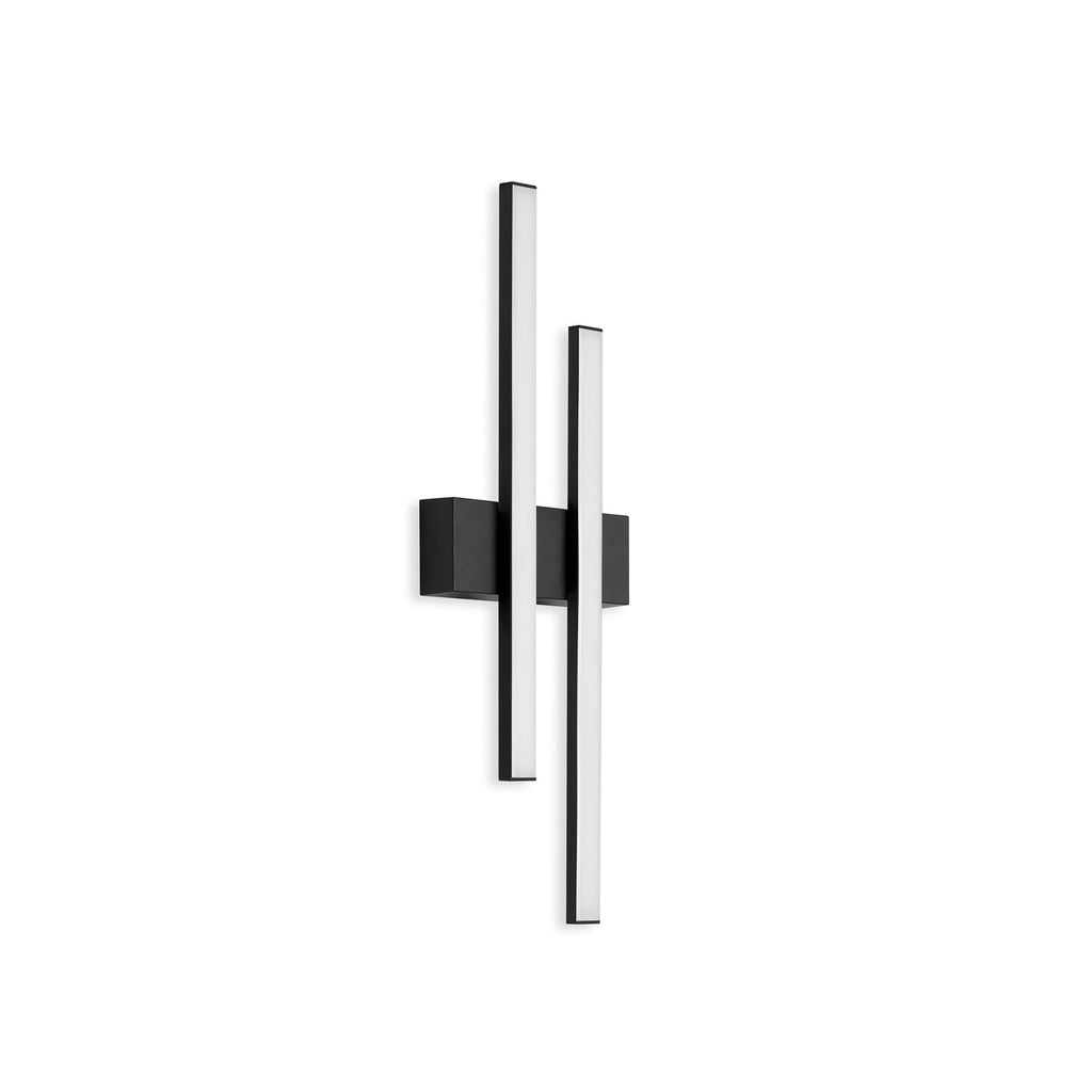 LED utevegglampe Graz 2-lys svart bakside