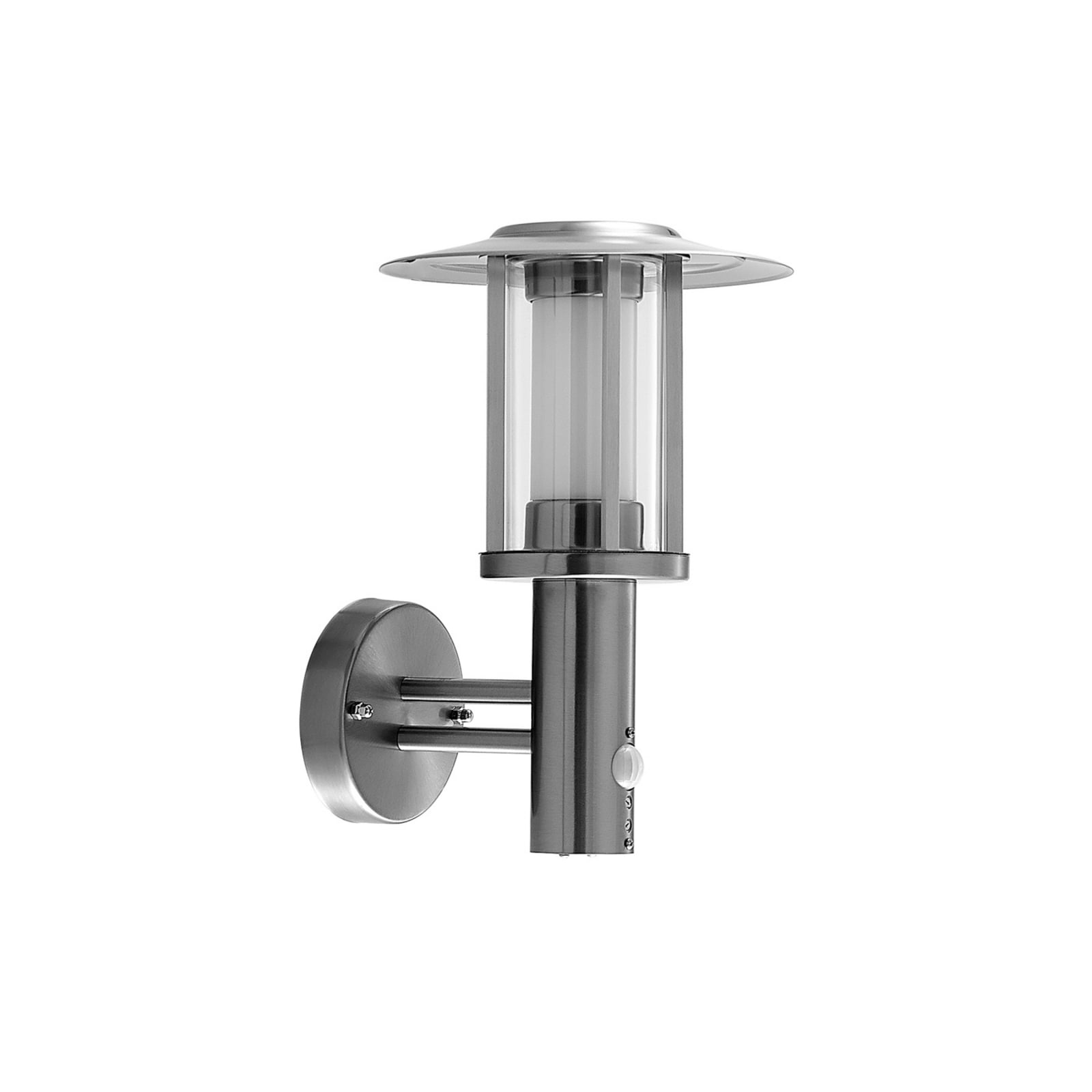LED utevegglampe Gregory rustfritt stål med sensor IP44 detalj