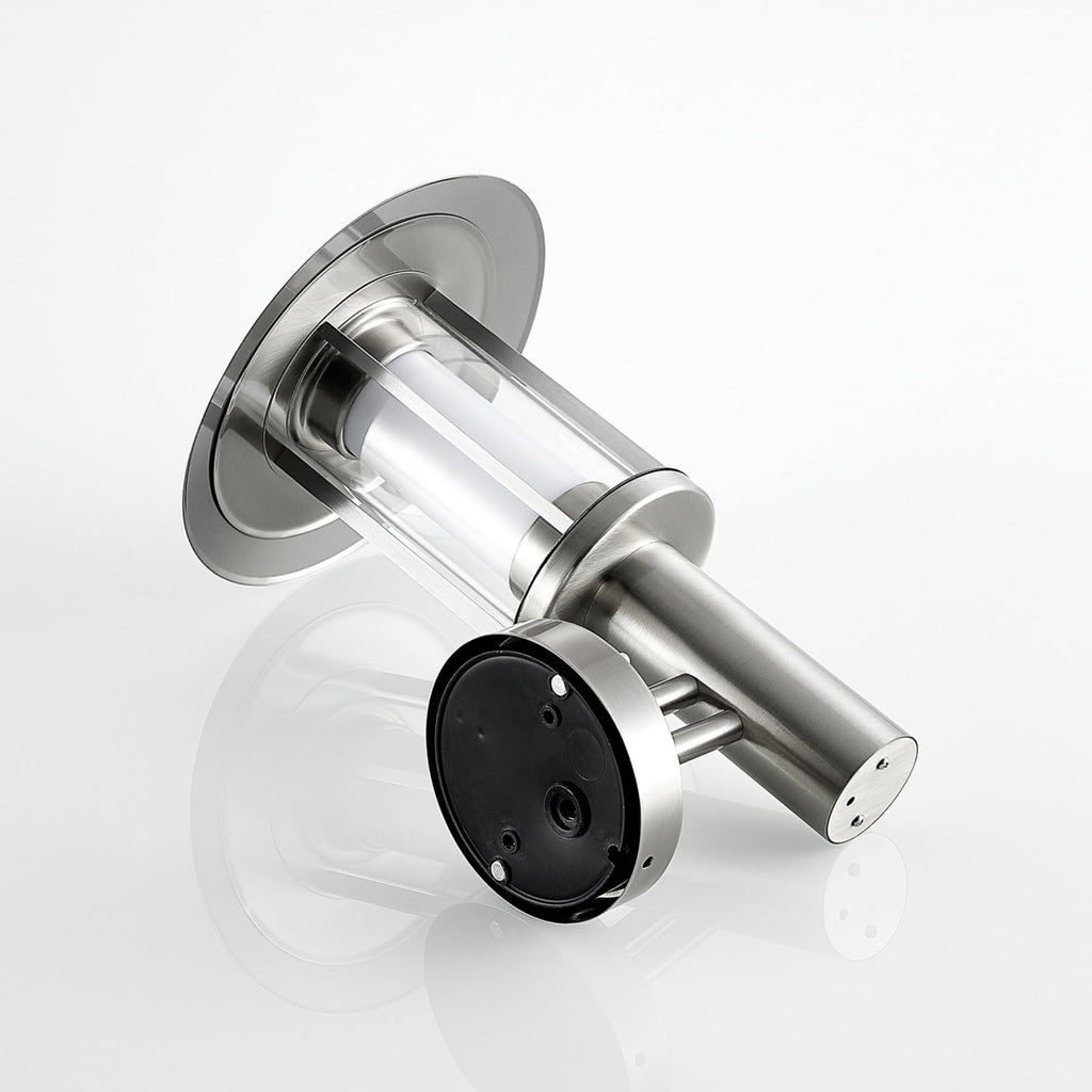 LED utevegglampe Gregory rustfritt stål med sensor IP44 lysbilde natt