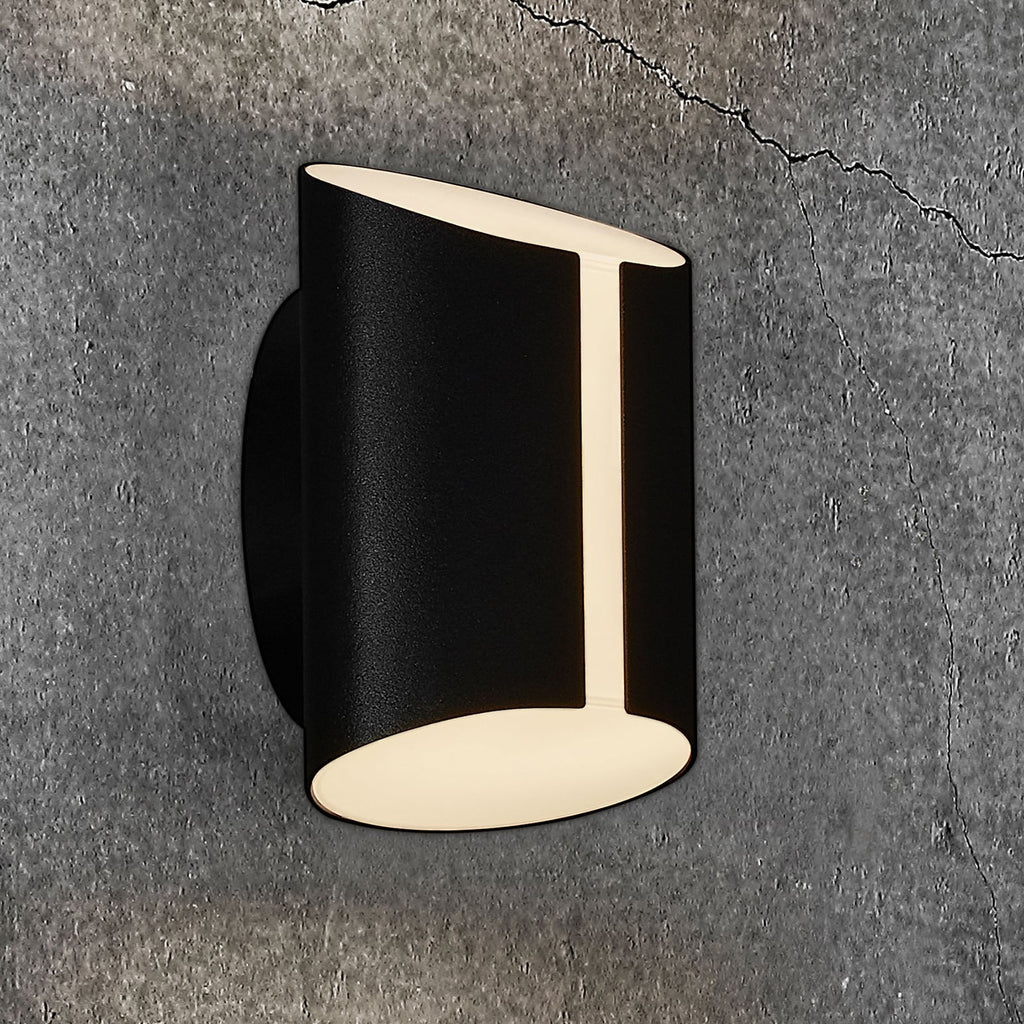 LED utevegglampe Grip CCT Bluetooth svart forfra