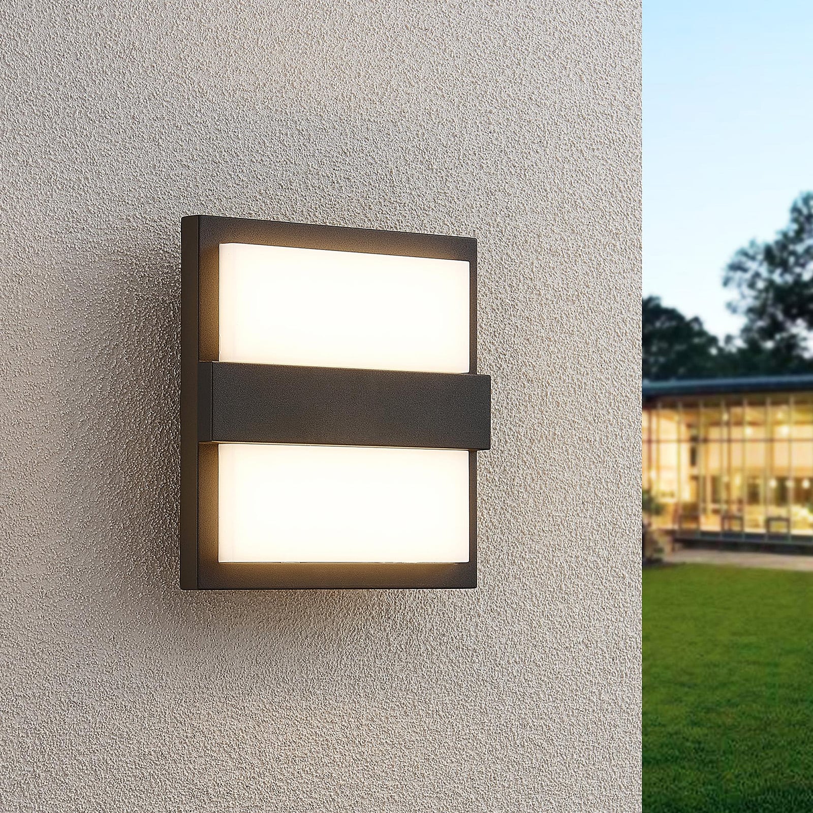 LED utevegglampe Gylfi antrasitt aluminium bakside