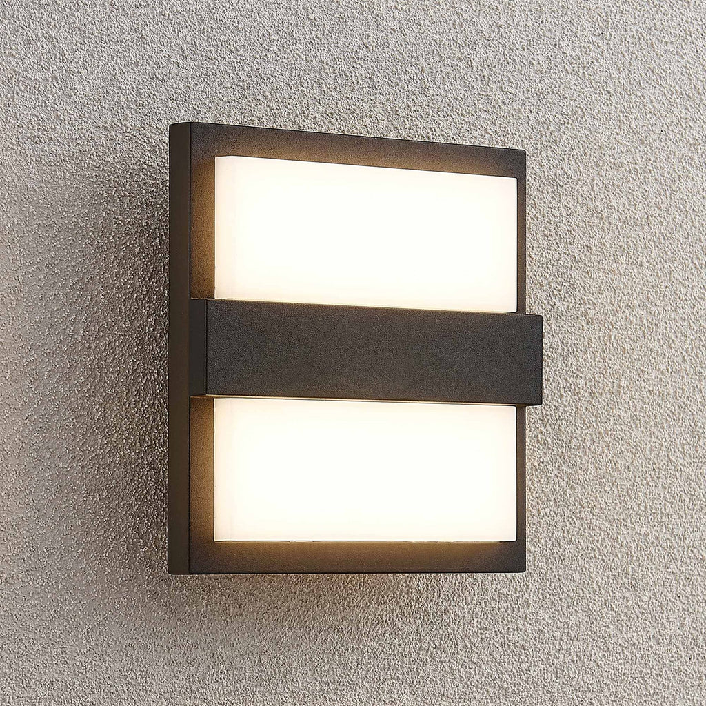 LED utevegglampe Gylfi antrasitt aluminium forfra