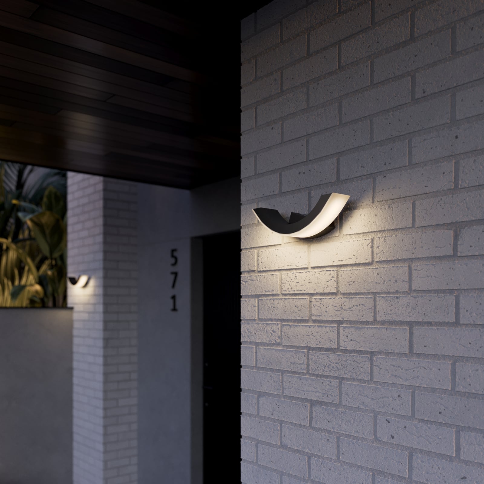 LED utevegglampe Half antrasitt 30 cm 8,5W IP54 bakside
