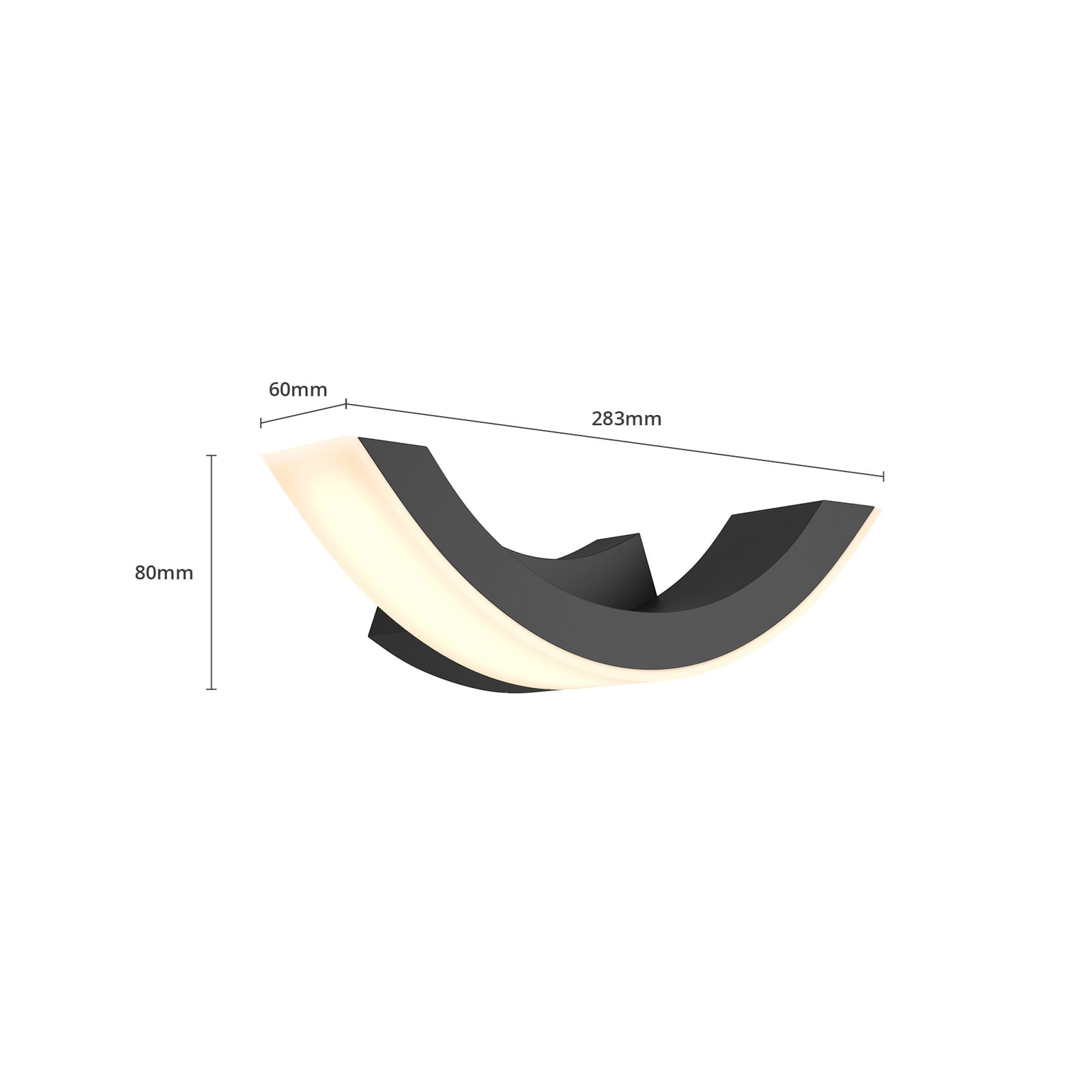 LED utevegglampe Half antrasitt 30 cm 8,5W IP54 lysfordeling